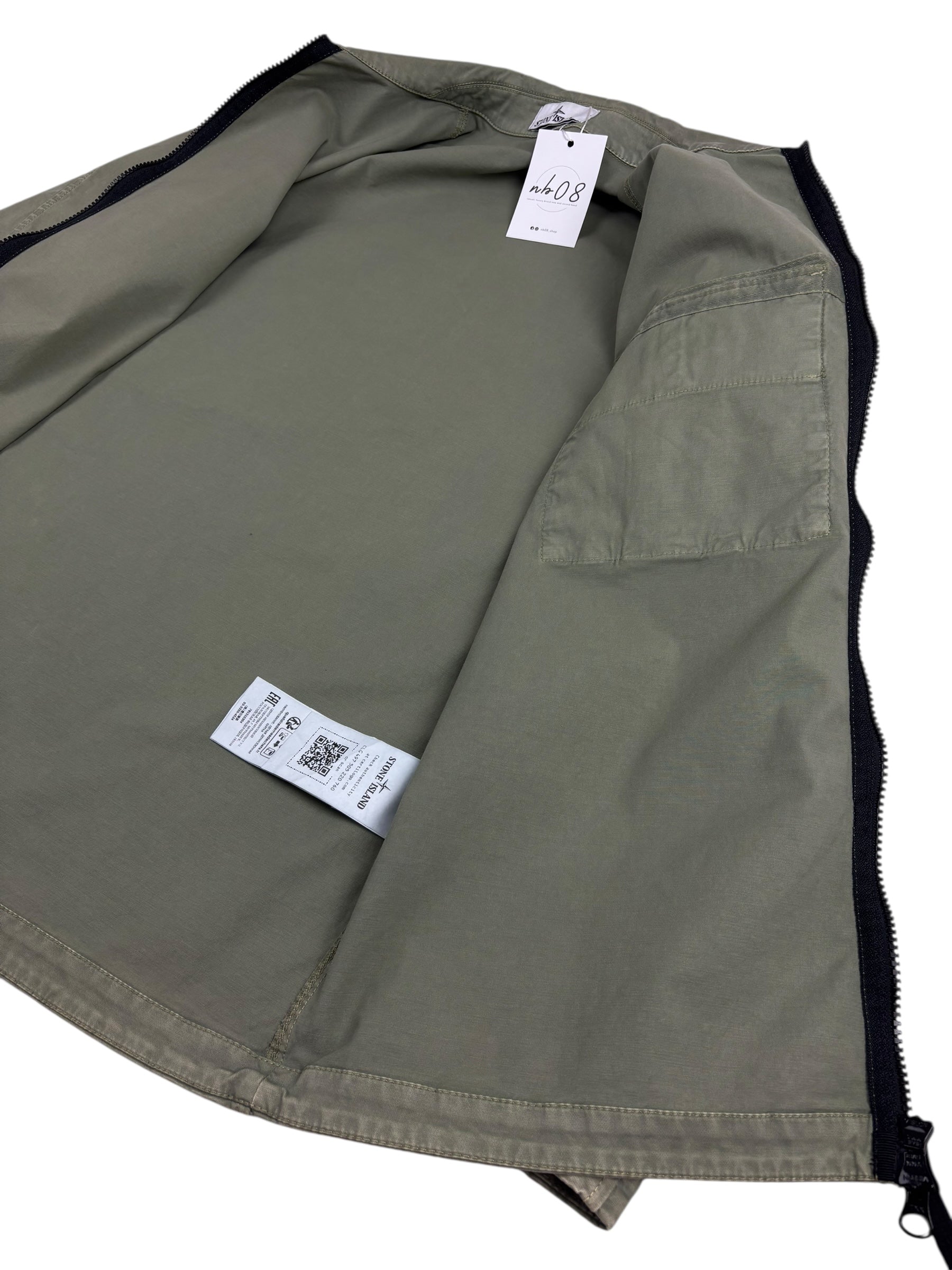 Surchemise Stone Island kaki taille M - Détail