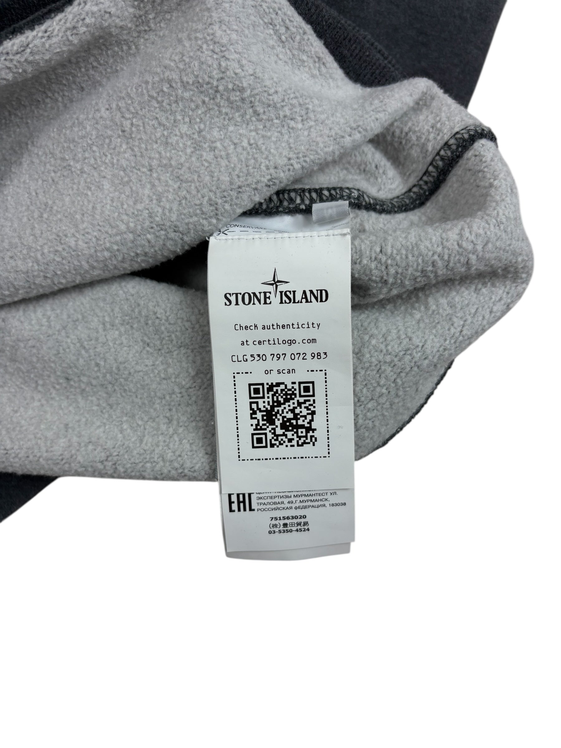 Sweat Stone Island gris taille M - Détail