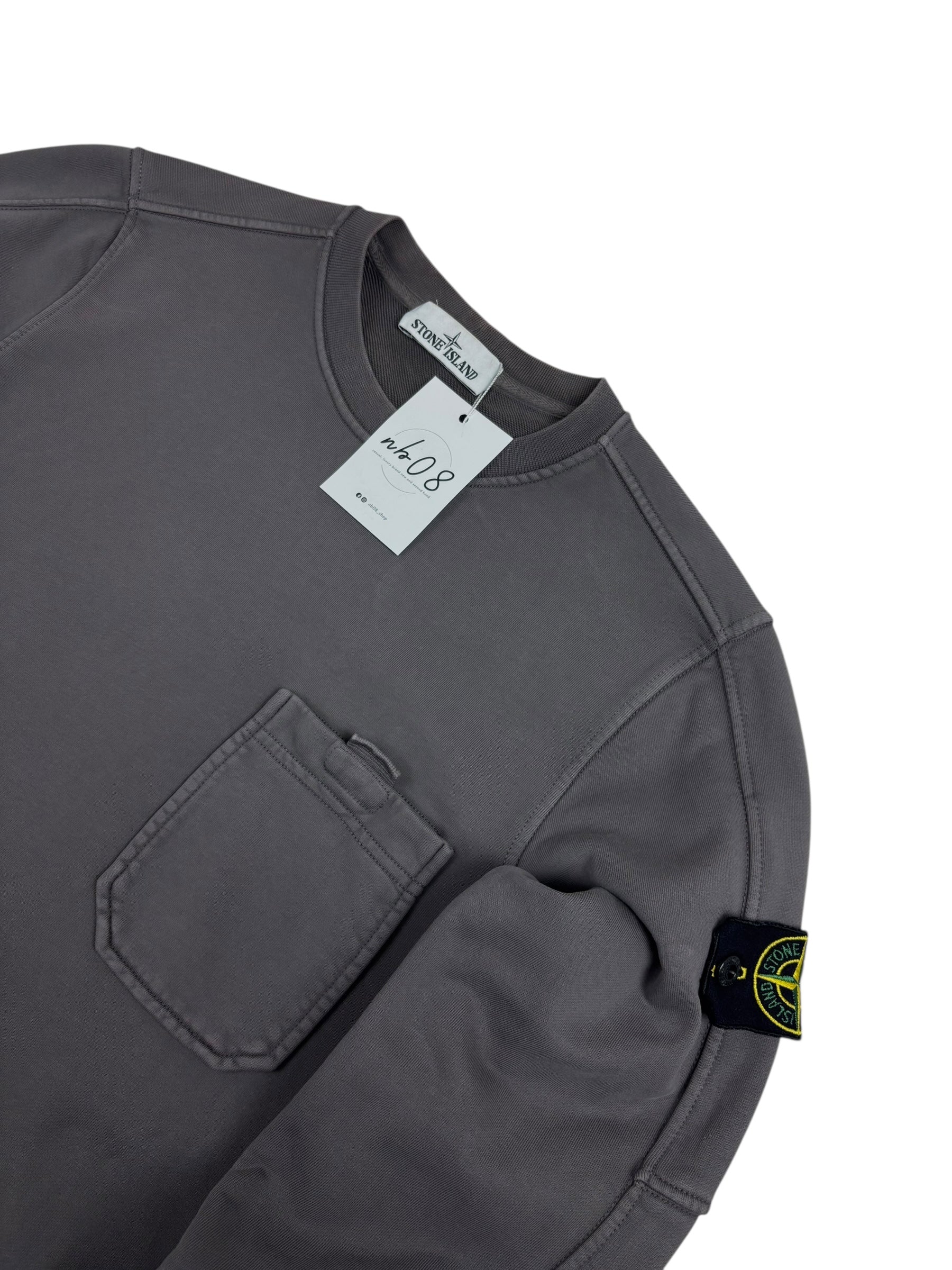 Sweat Stone Island gris taille S - Vue de dos