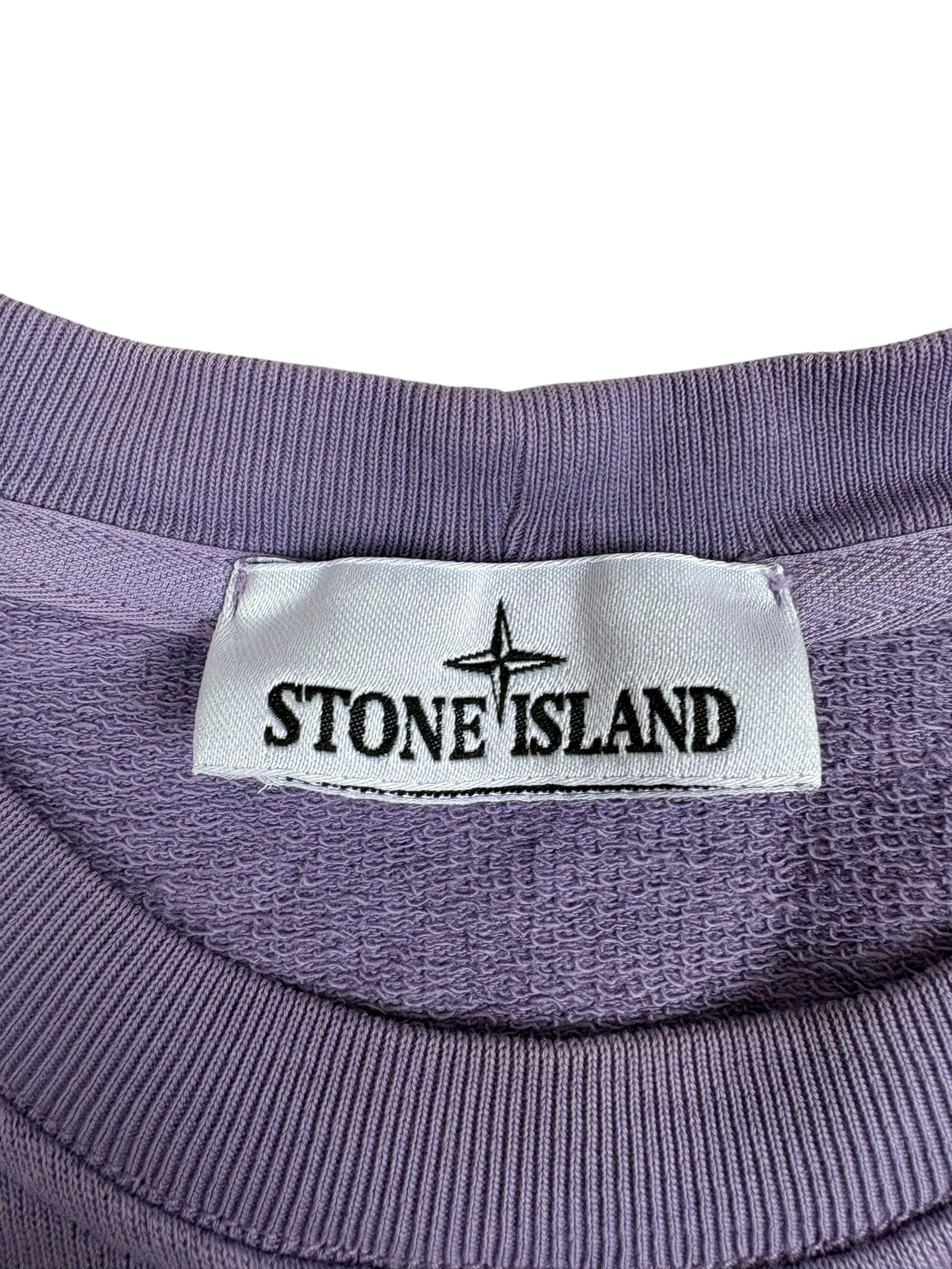 Sweat Stone Island mauve taille M - Détail