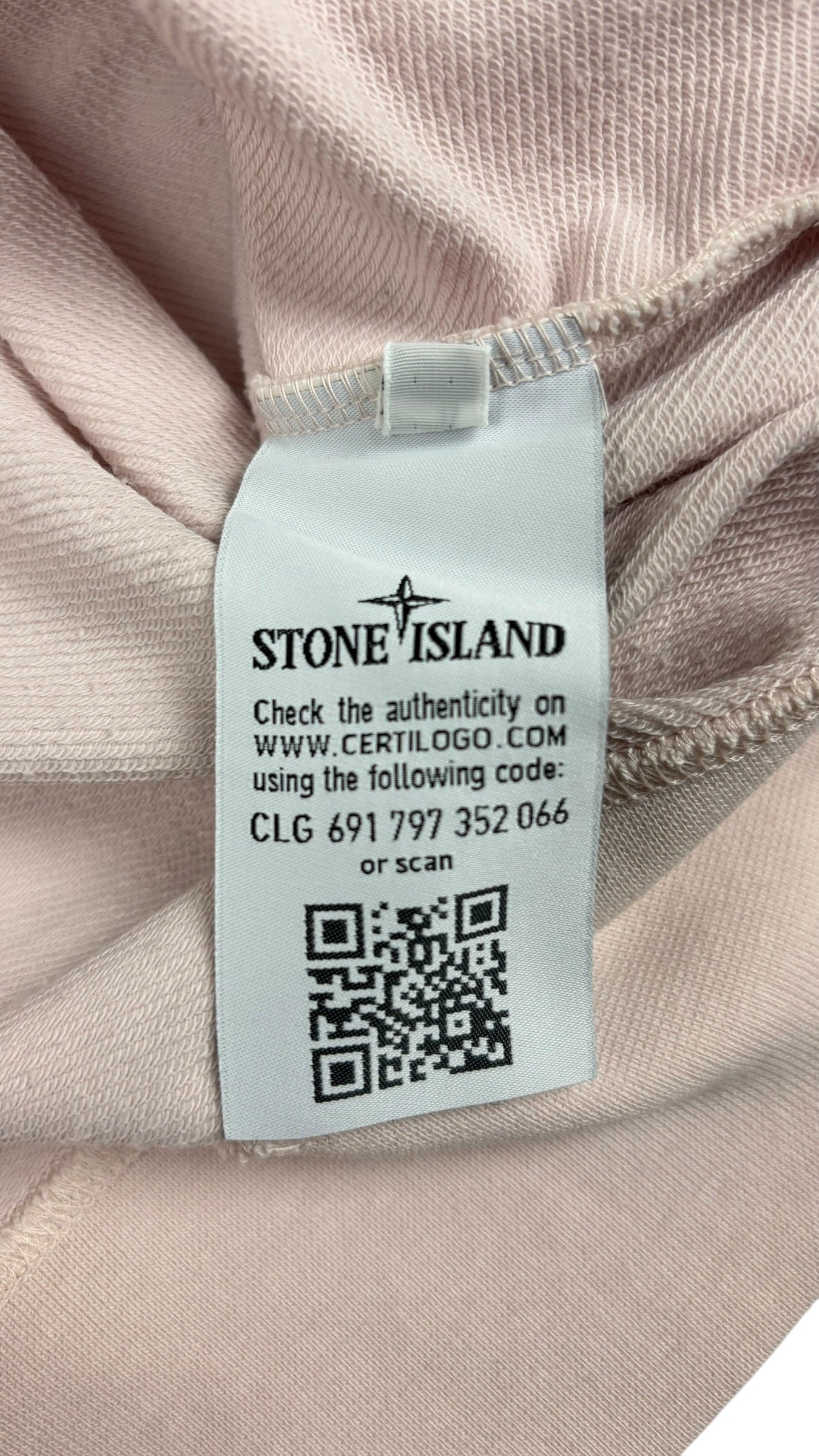 Sweat Stone Island rose taille S - Détail