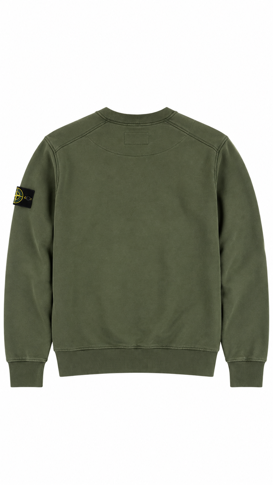 Sweat-shirt Crewneck Stone Island Cotton Fleece kaki taille S, vue de dos — vue 2