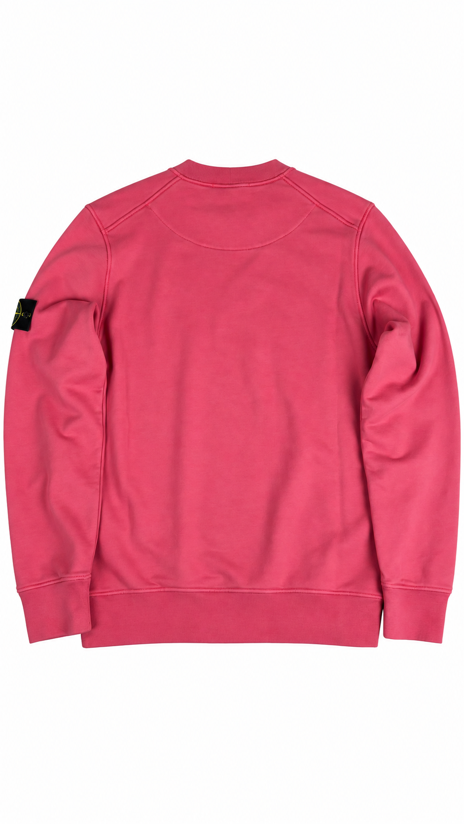 Sweat-shirt Crewneck Stone Island Organic Cotton Fleece Geranium rose, vue de dos — vue 2