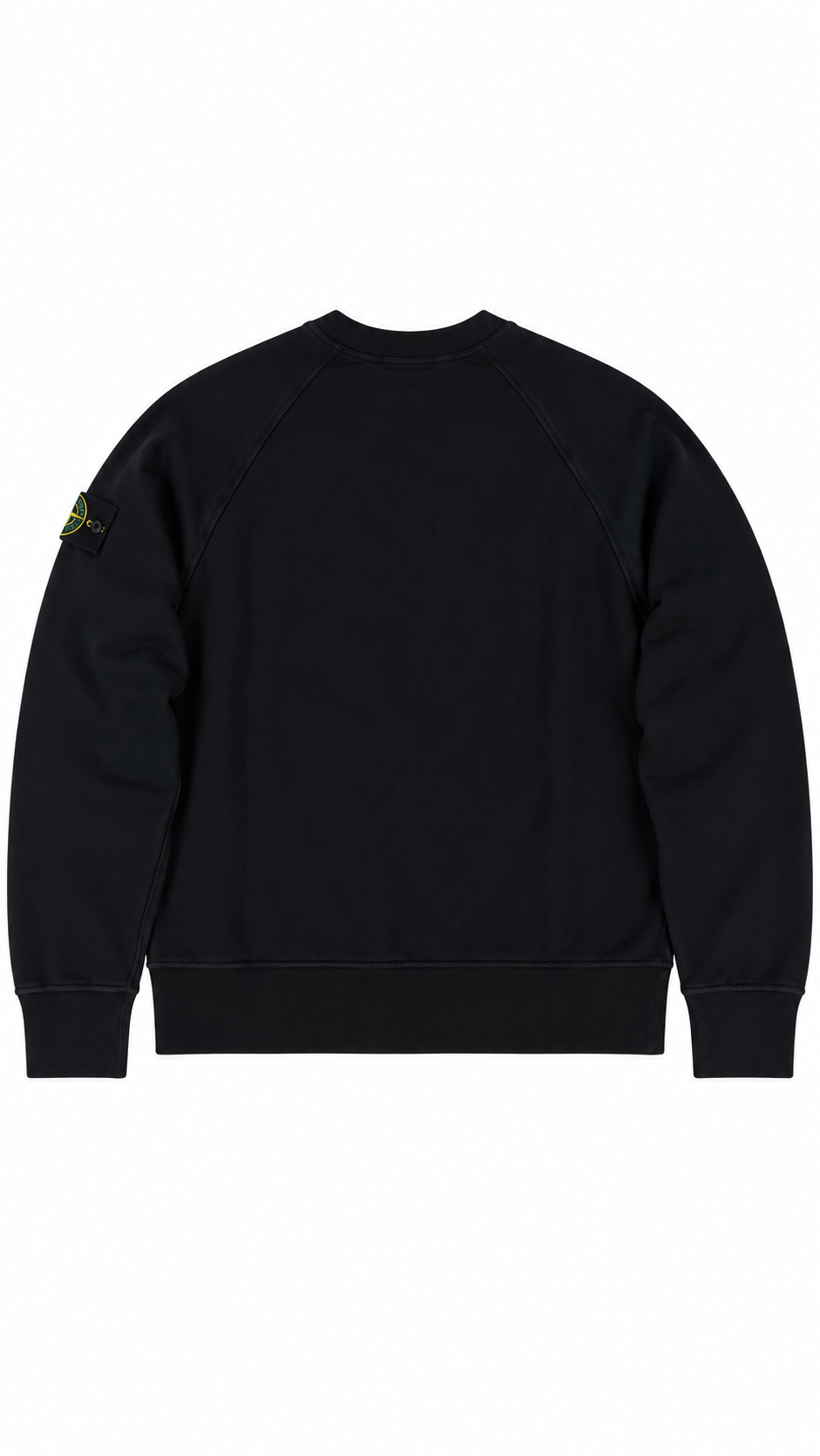 Sweat-shirt Crewneck Oversize Stone Island Organic Cotton Fleece noir, vue de dos — vue 2