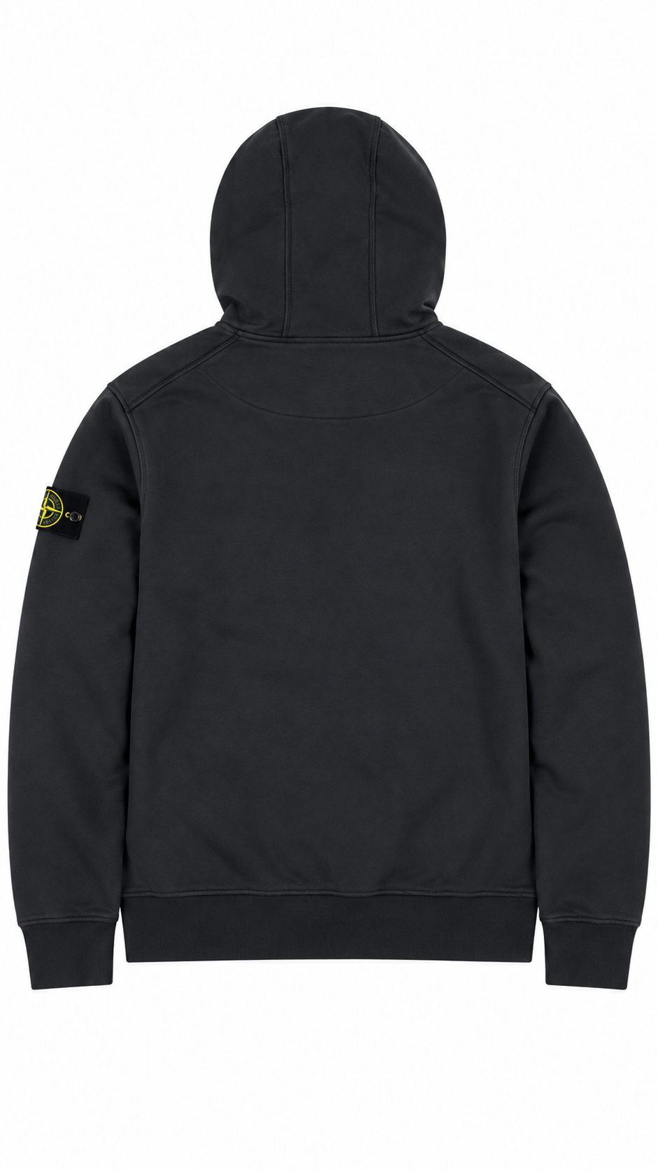Sweat-shirt Hoodie Stone Island Cotton Fleece gris taille L, vue de dos — vue 2