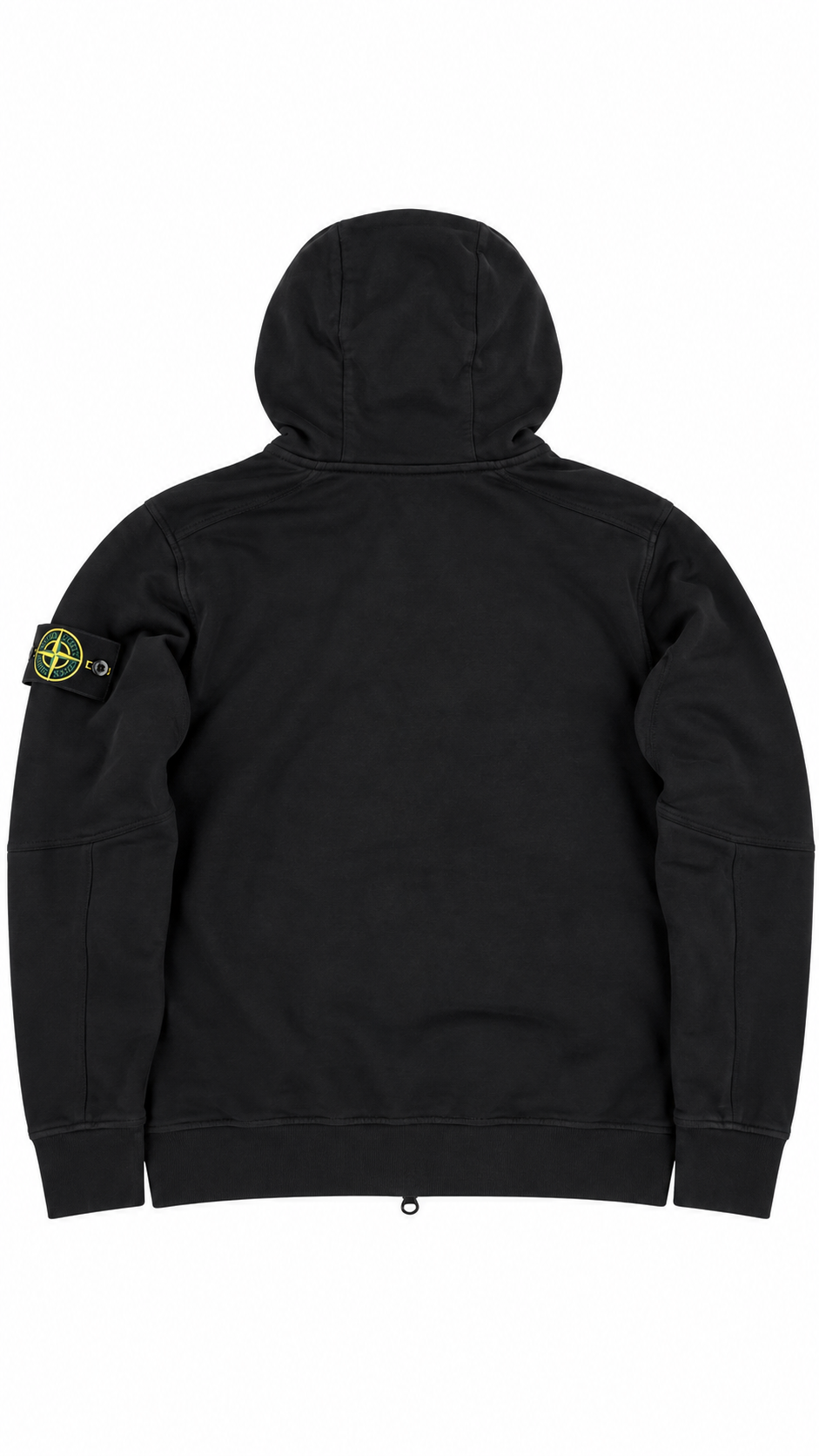 Sweat-shirt Hoodie Zippé Stone Island noir taille L, vue de dos — vue 2