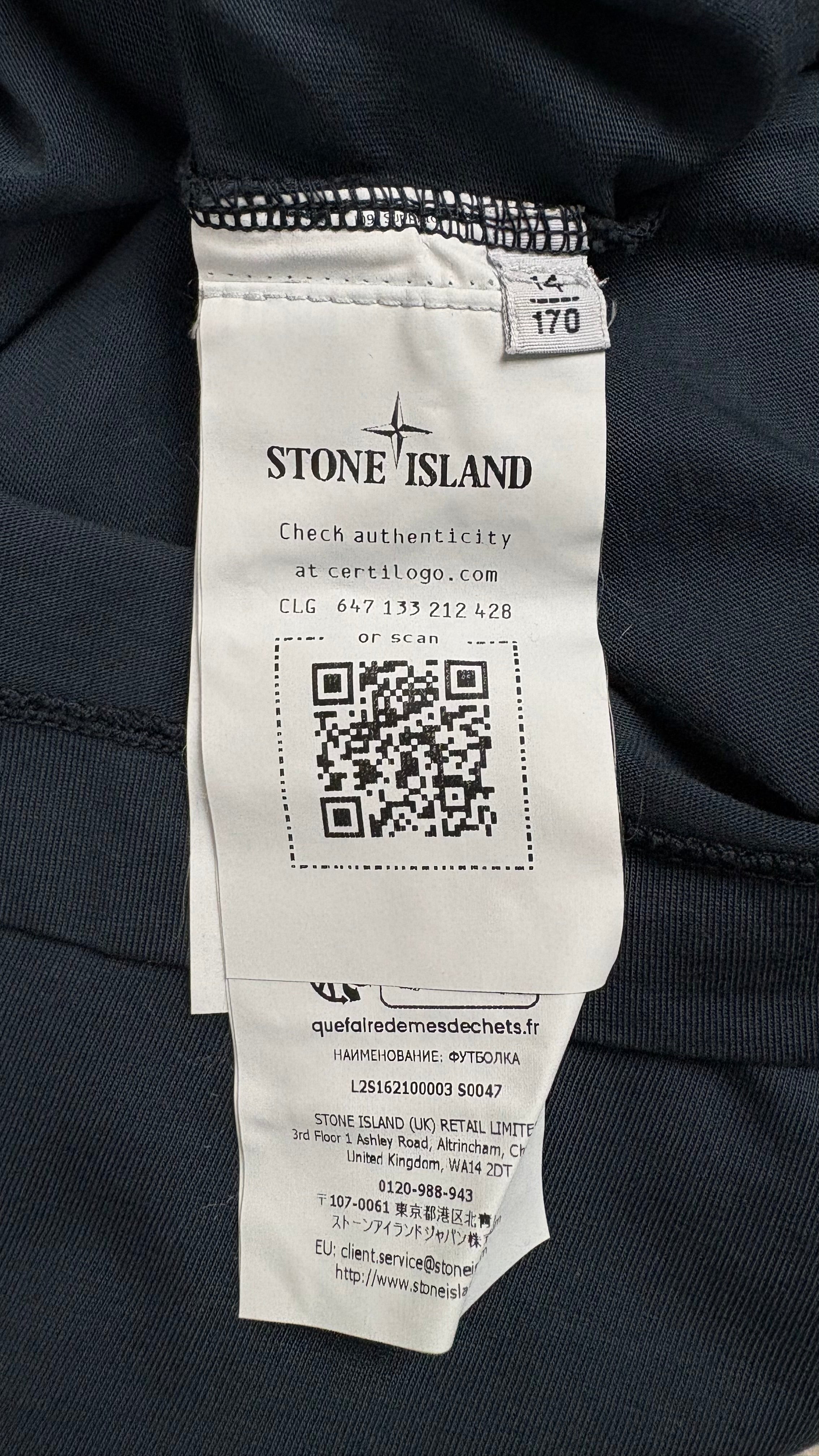 Tee-shirt Stone Island marine taille 14 ans - vue 3/3