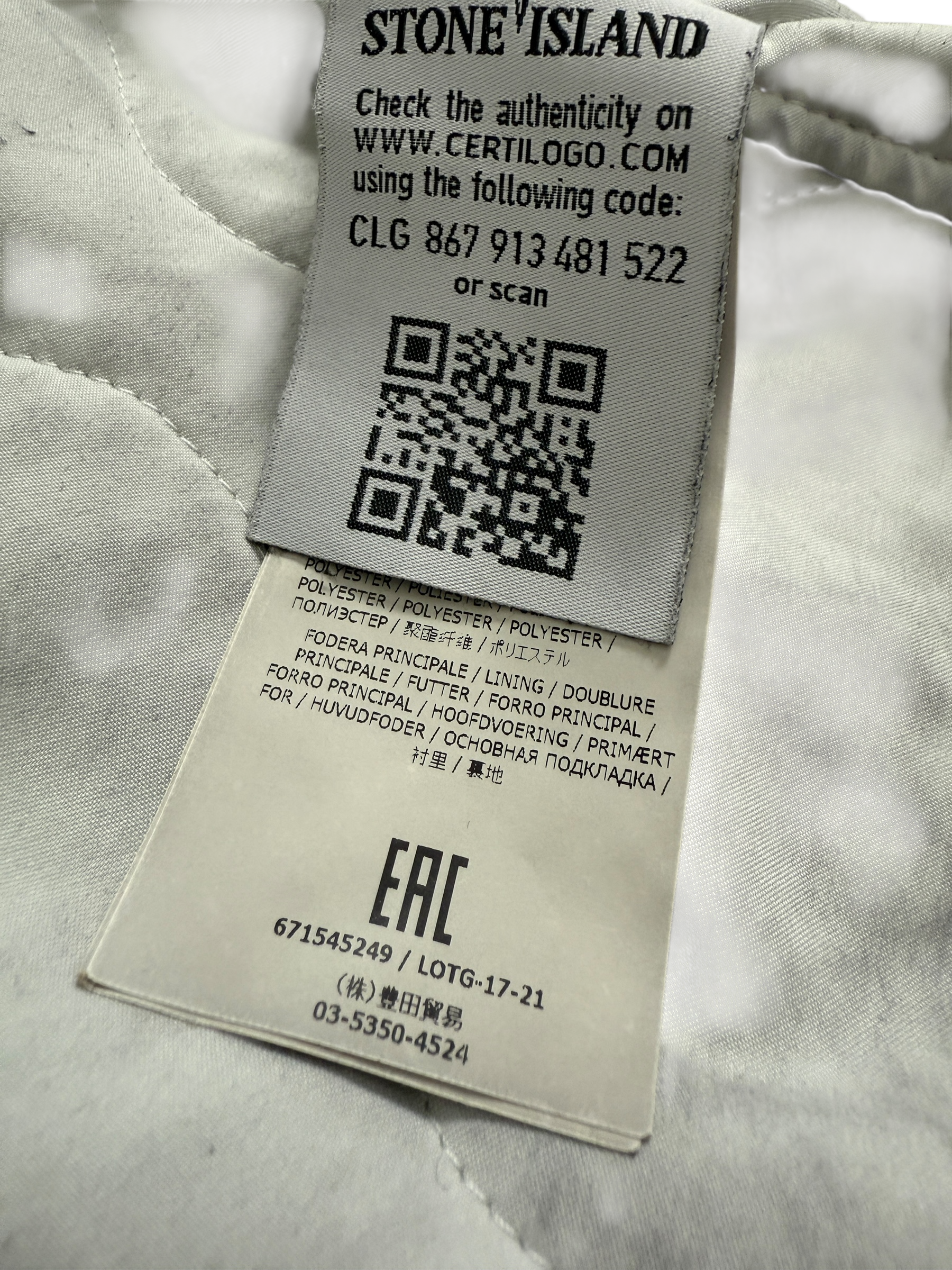 Trench Coat Stone Island gris taille S - Vue côté