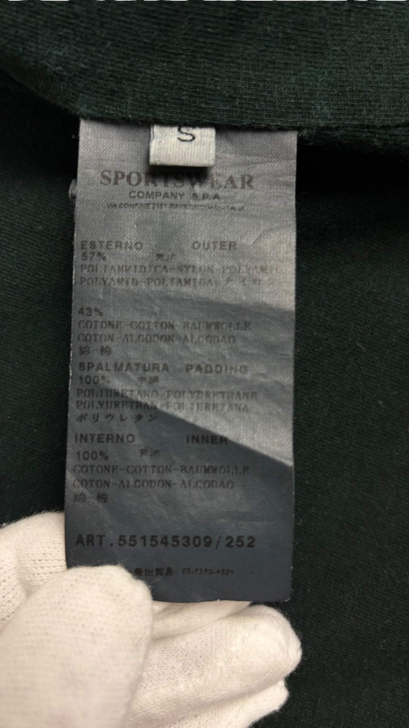 Veste Stone Island bleu pétrole taille S - Logo et étiquette