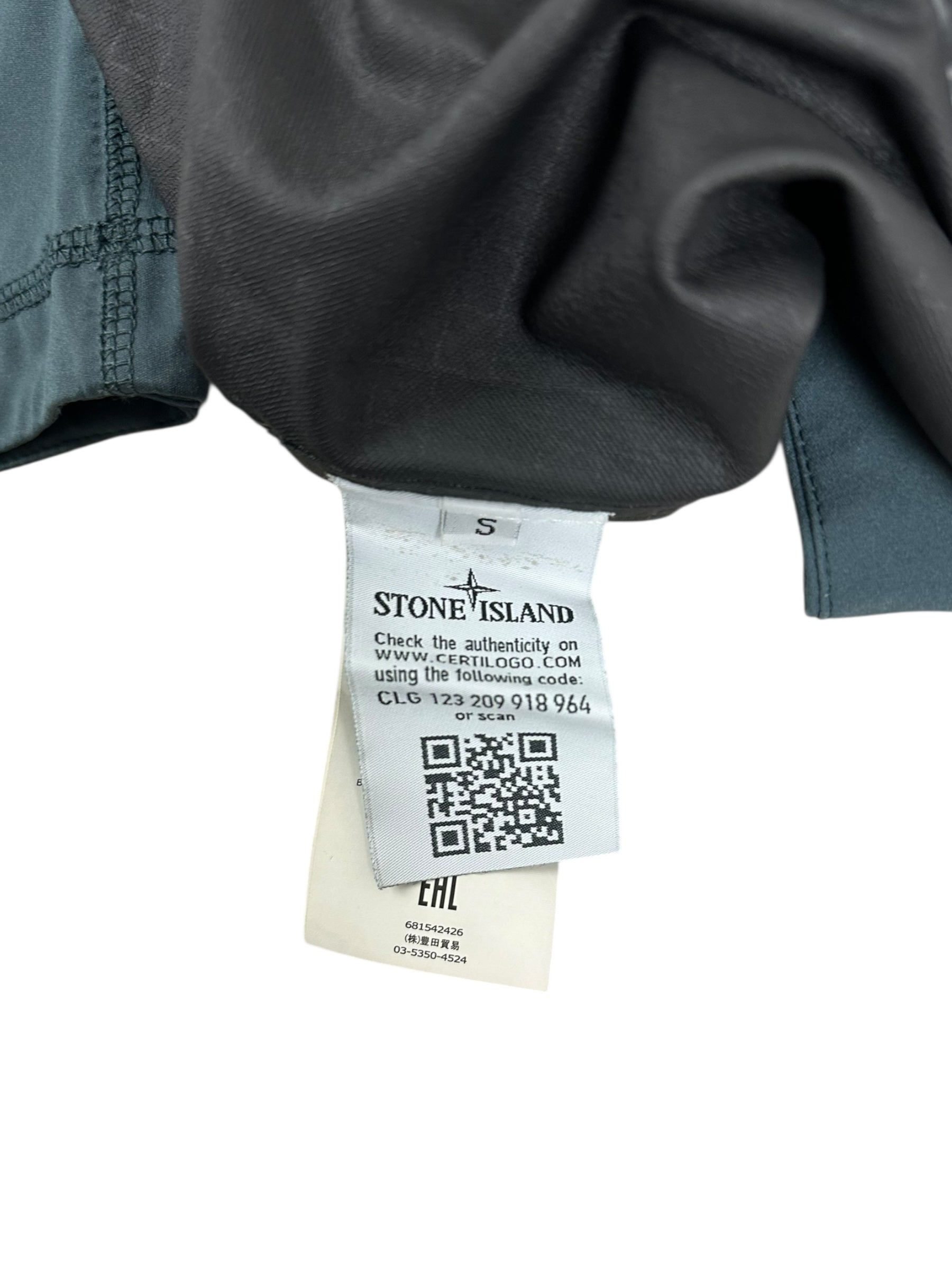 Veste Stone Island bleu pétrole taille S - Logo et étiquette