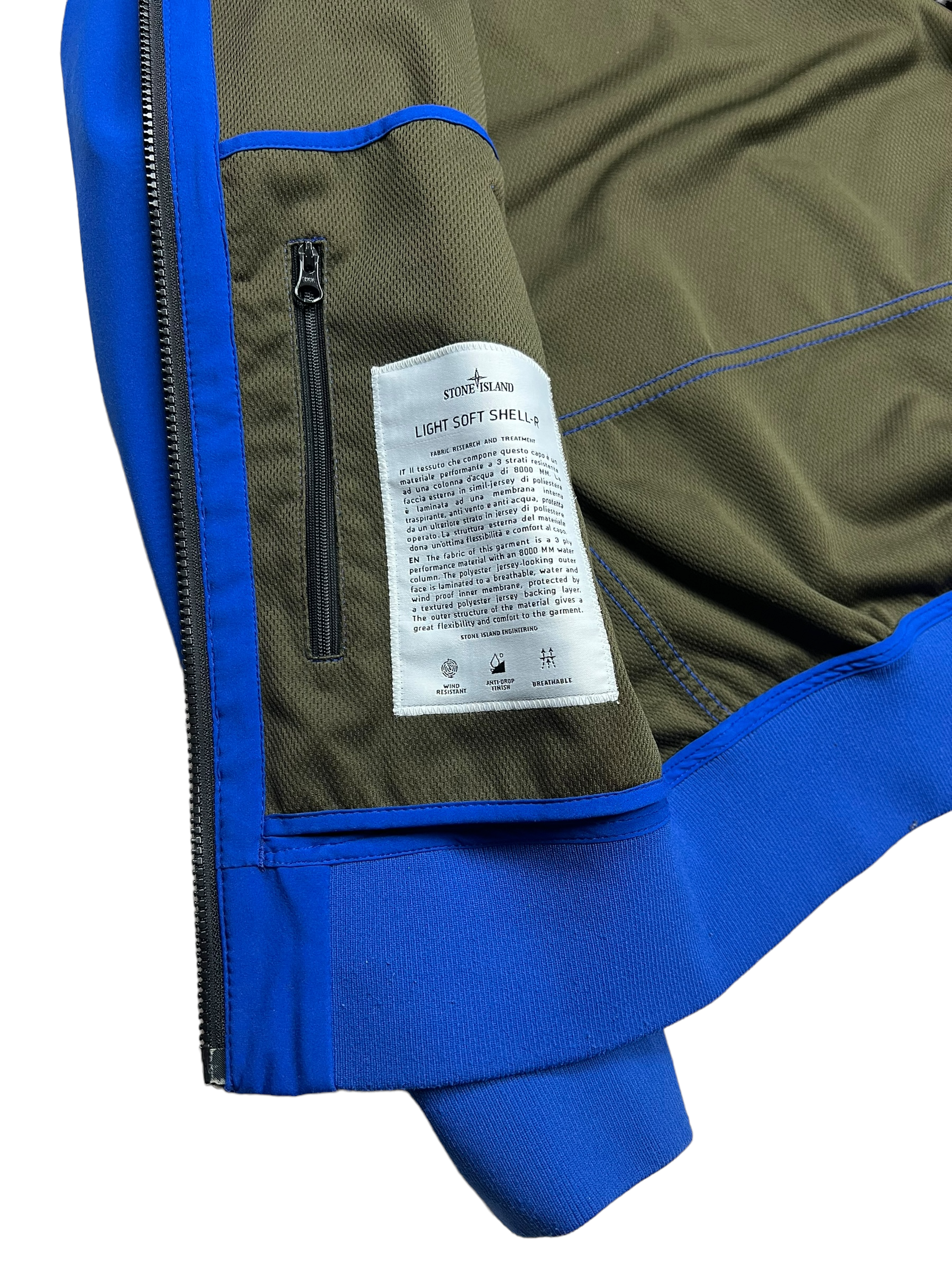 Veste Stone Island bleu taille S - Détail