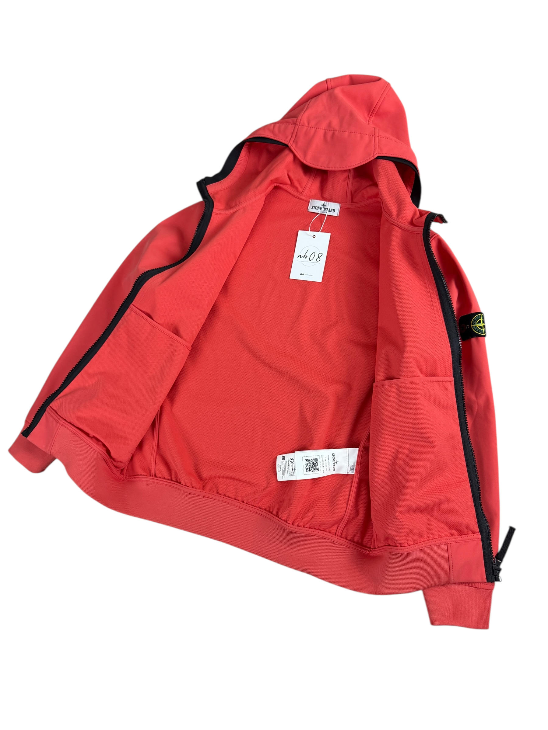 Veste Stone Island corail taille 12 ans - Logo et étiquette
