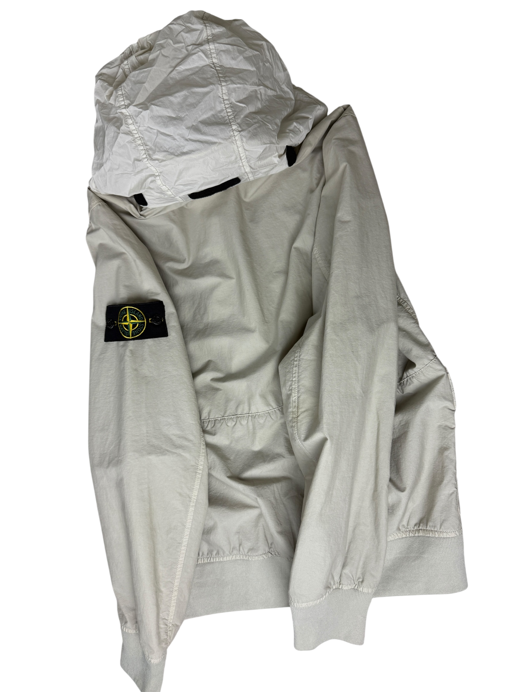 Veste Stone Island crème taille S - Logo et étiquette