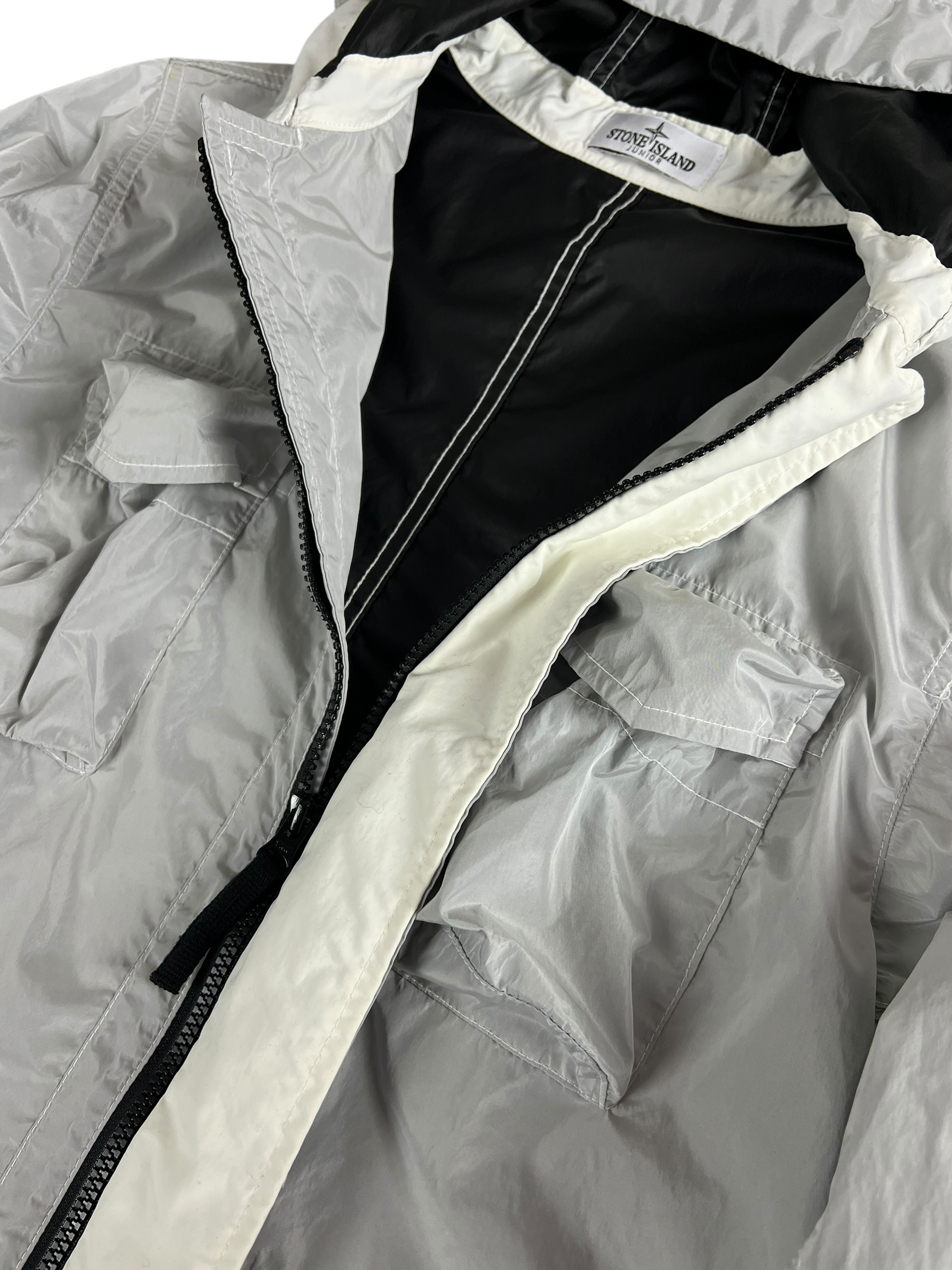 Veste Stone Island gris taille XS - Logo et étiquette