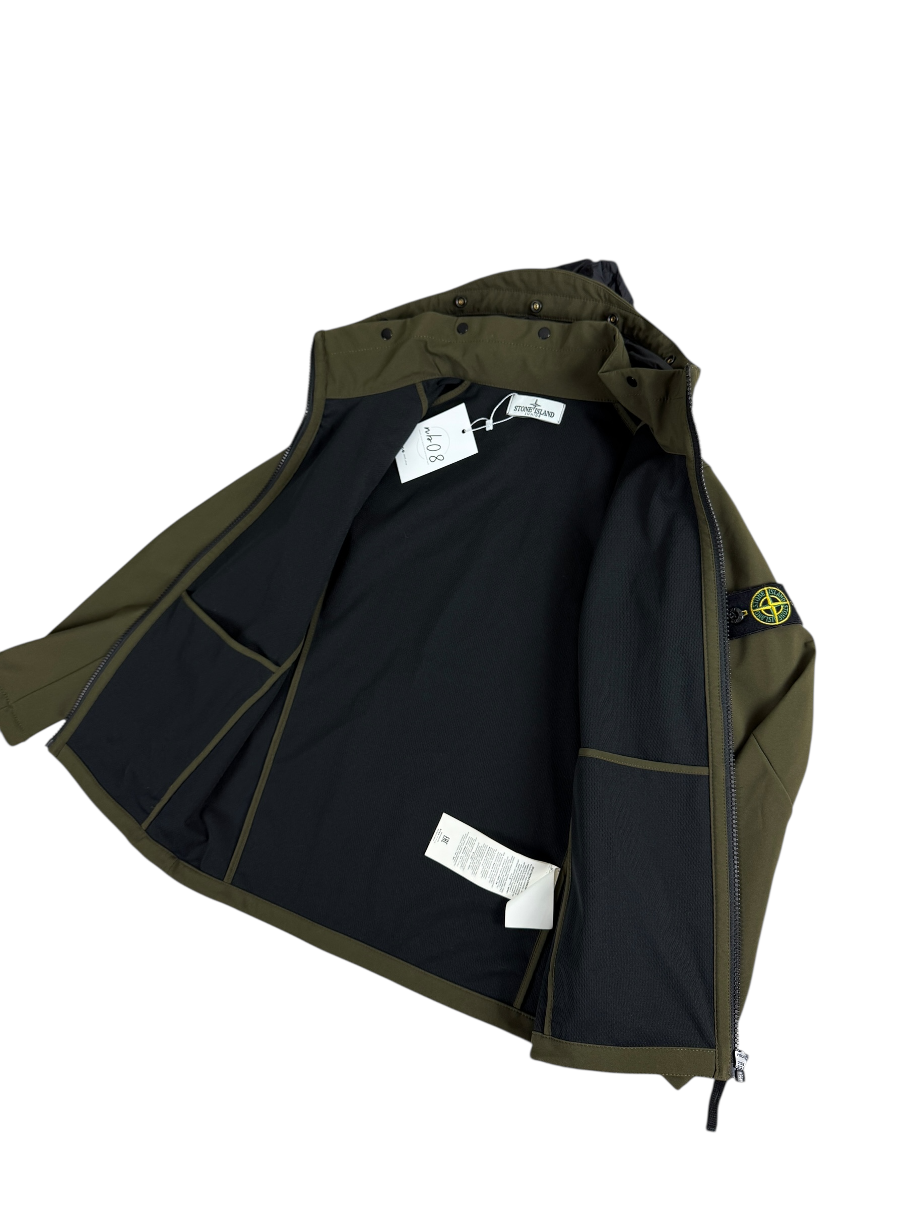 Veste Stone Island kaki taille 10 ans - Logo et étiquette