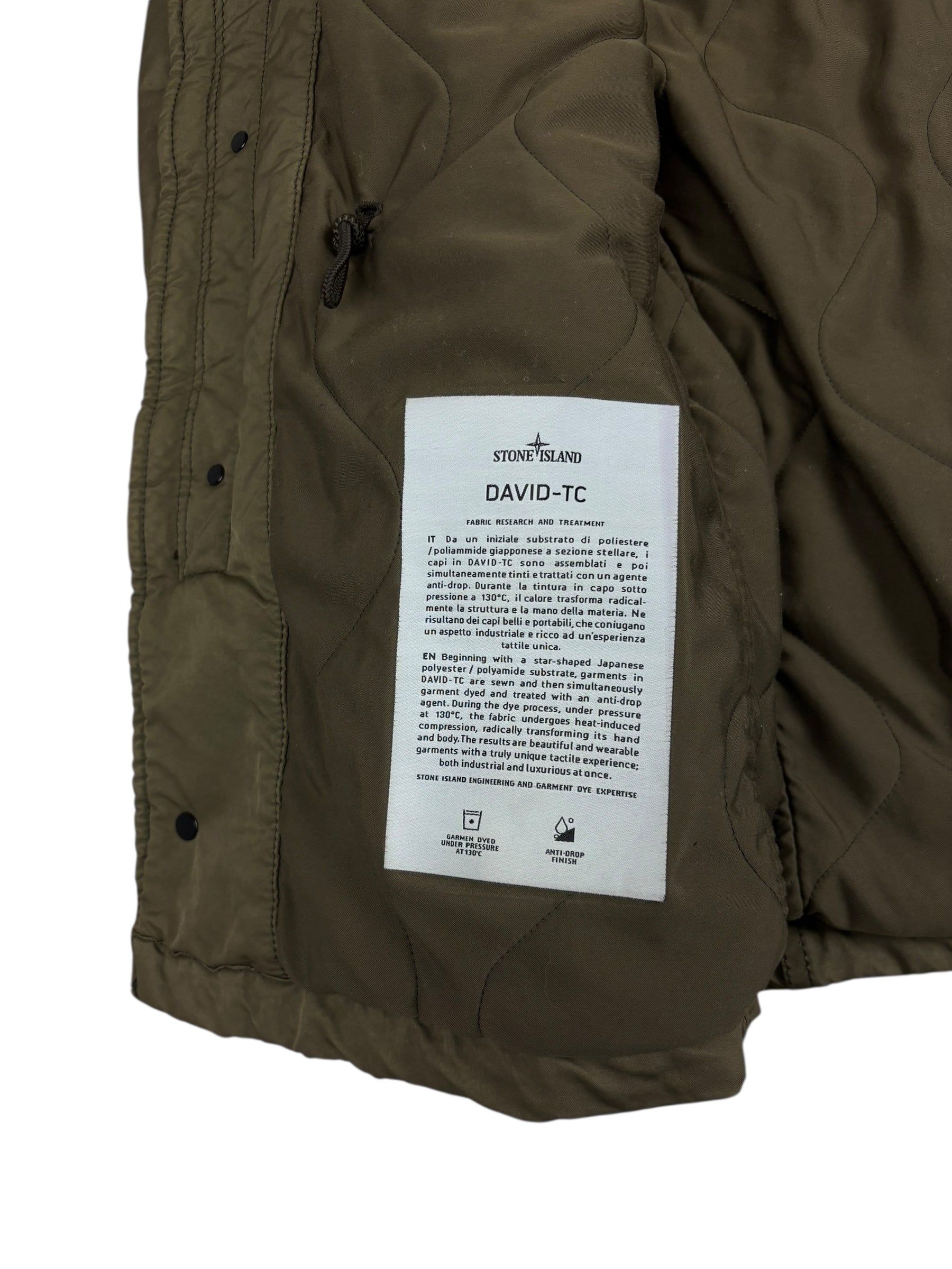 Veste Stone Island kaki taille L - Détail