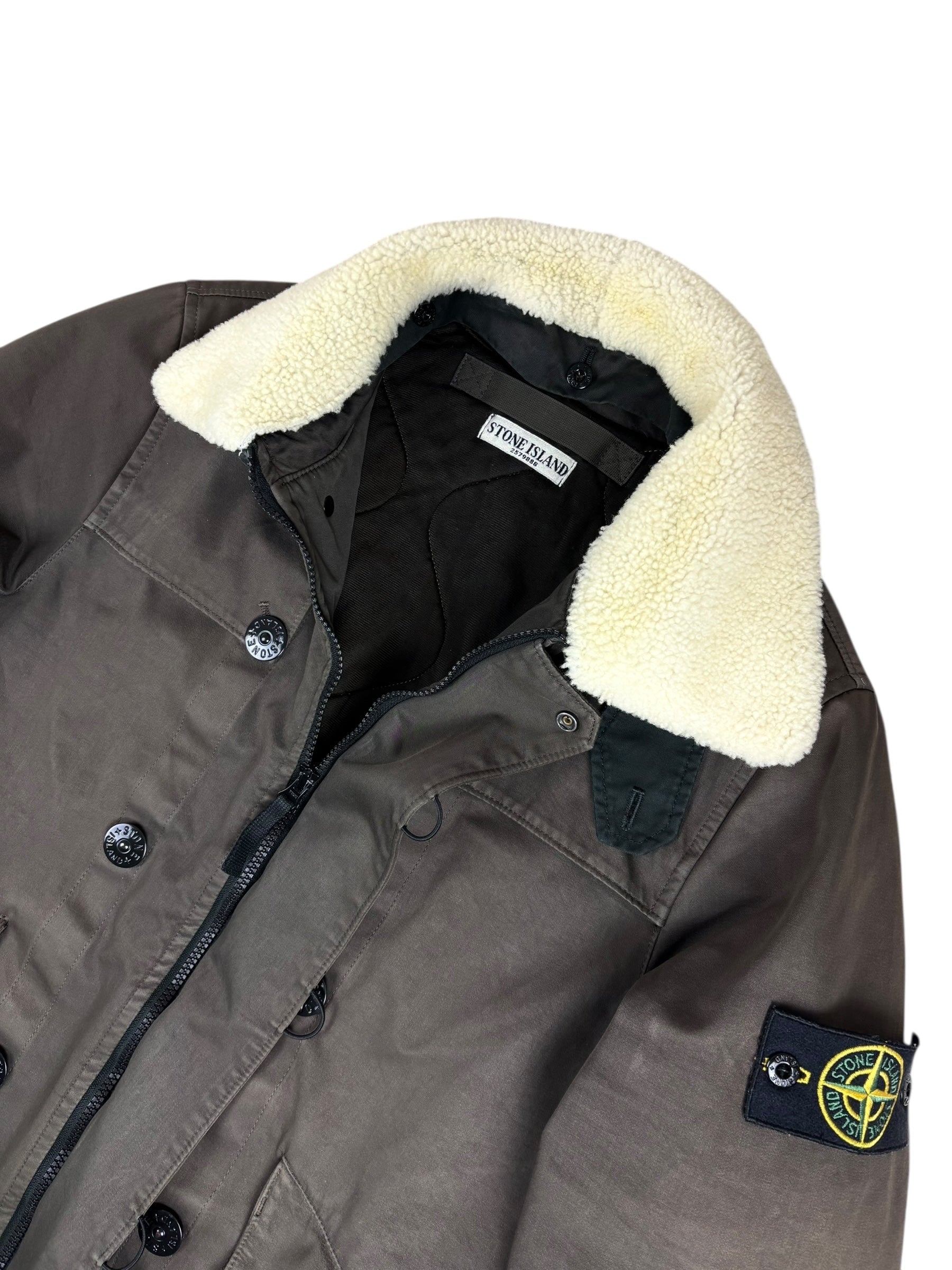 Veste Stone Island kaki taille M - Détail