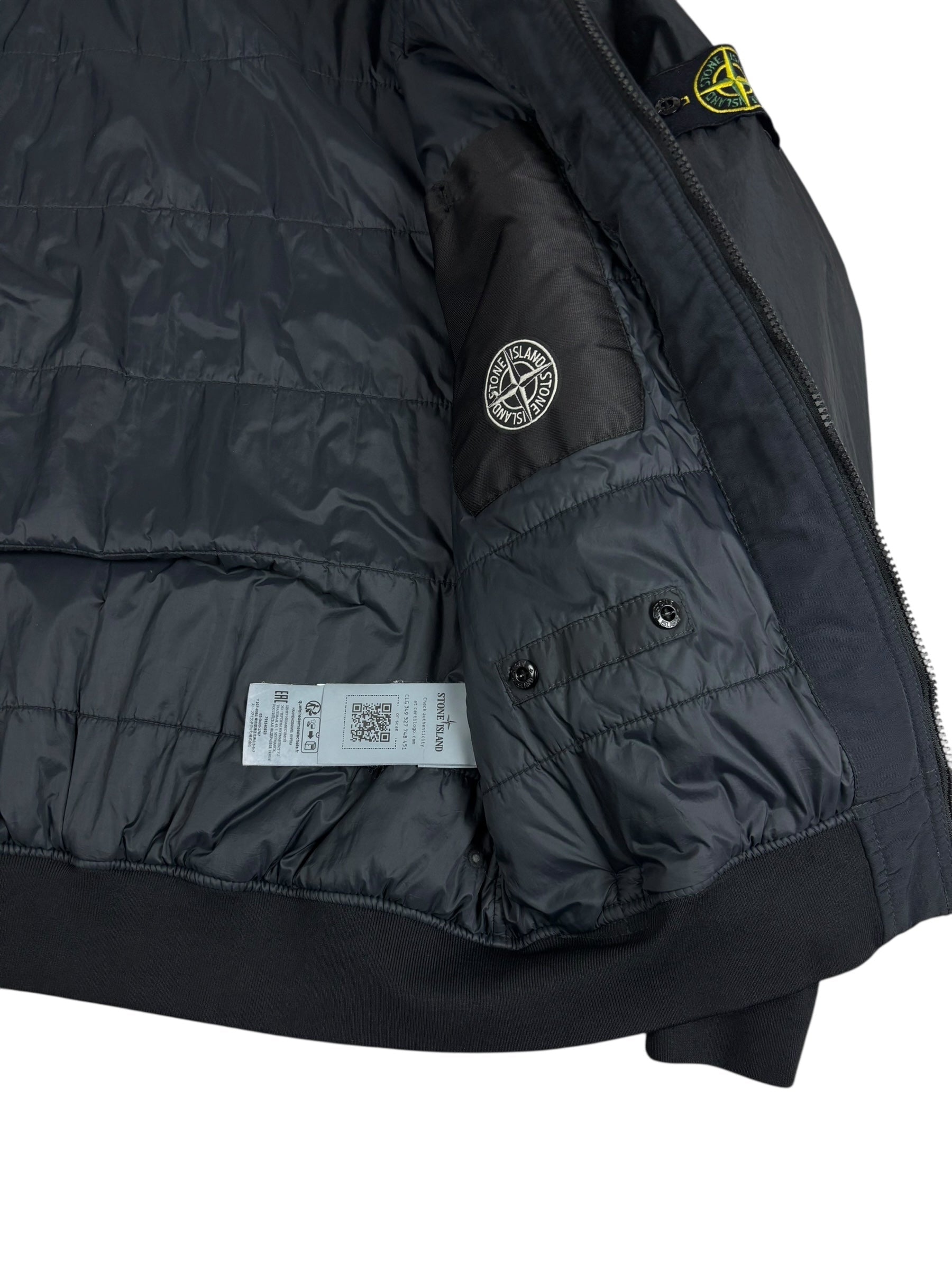 Veste Stone Island noir taille M - Logo et étiquette