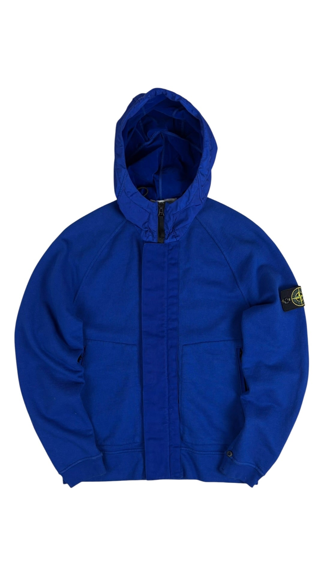 Veste Stone Island Poly Cover 4 EN 1 bleu / gris / crème taille S - Vue côté