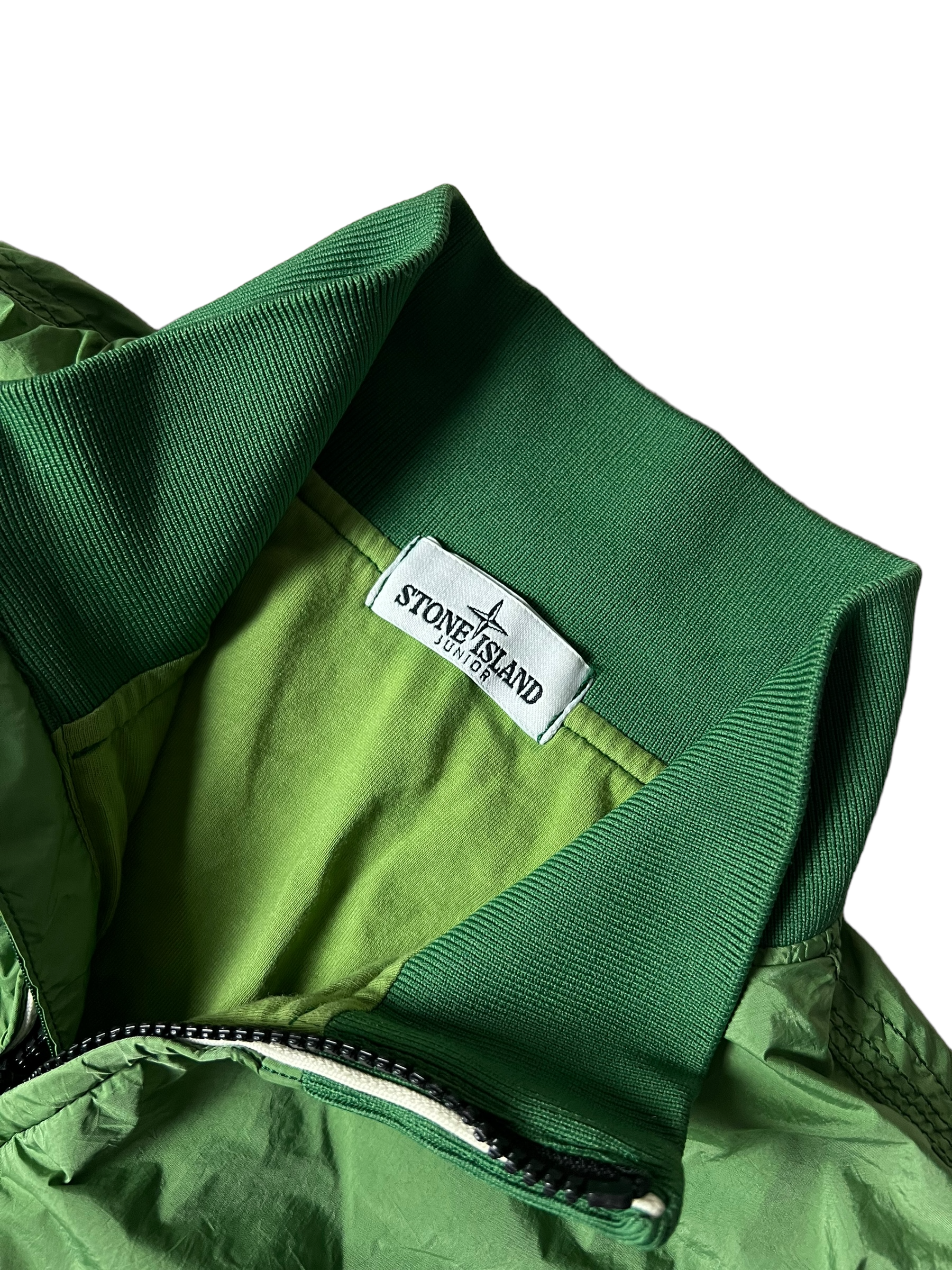 Veste Stone Island vert taille 14 ans - Logo et étiquette
