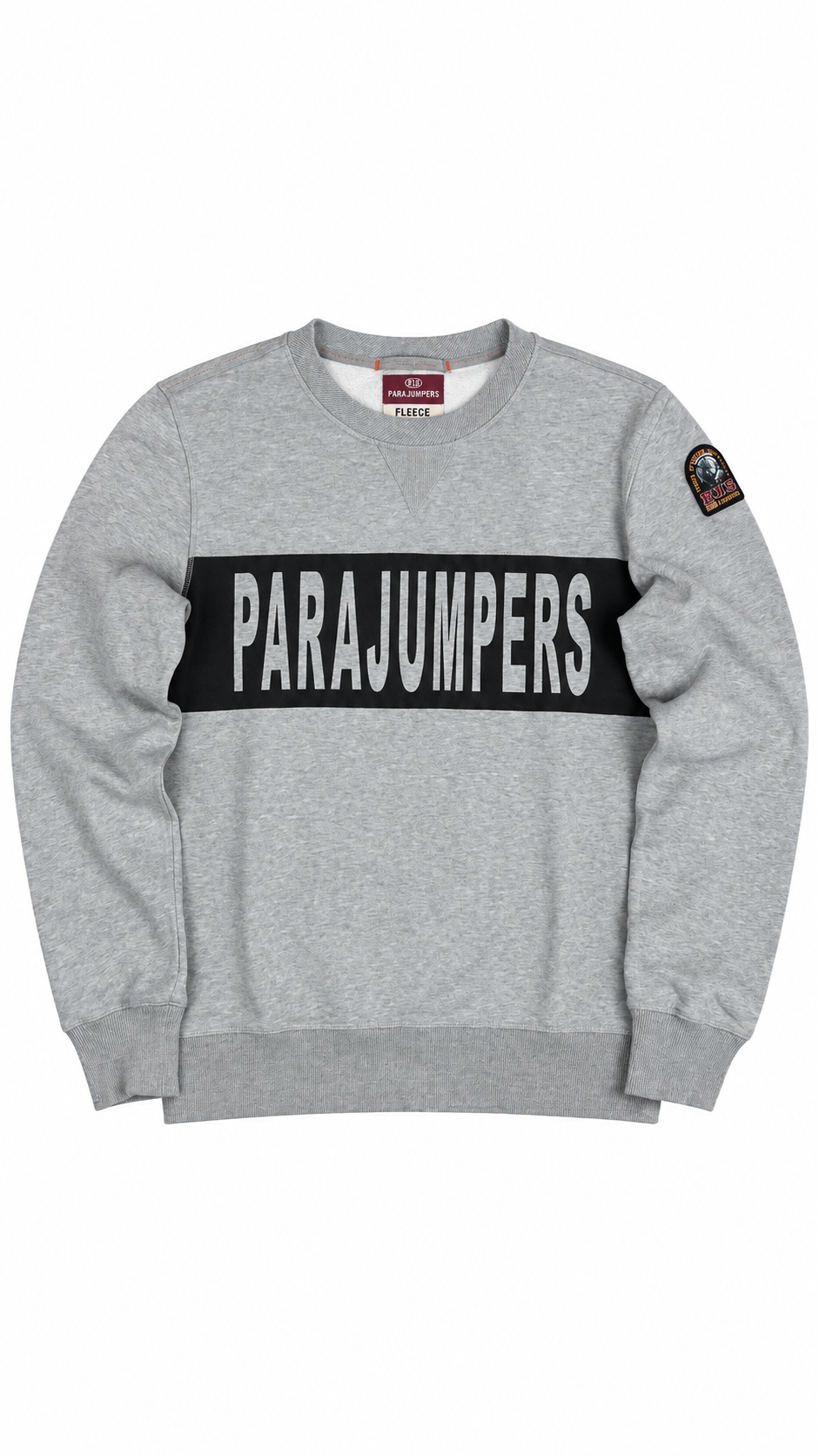 Sweat-shirt Crewneck Parajumpers Fleece Logo gris, taille L – vue de face – NB08 Shop