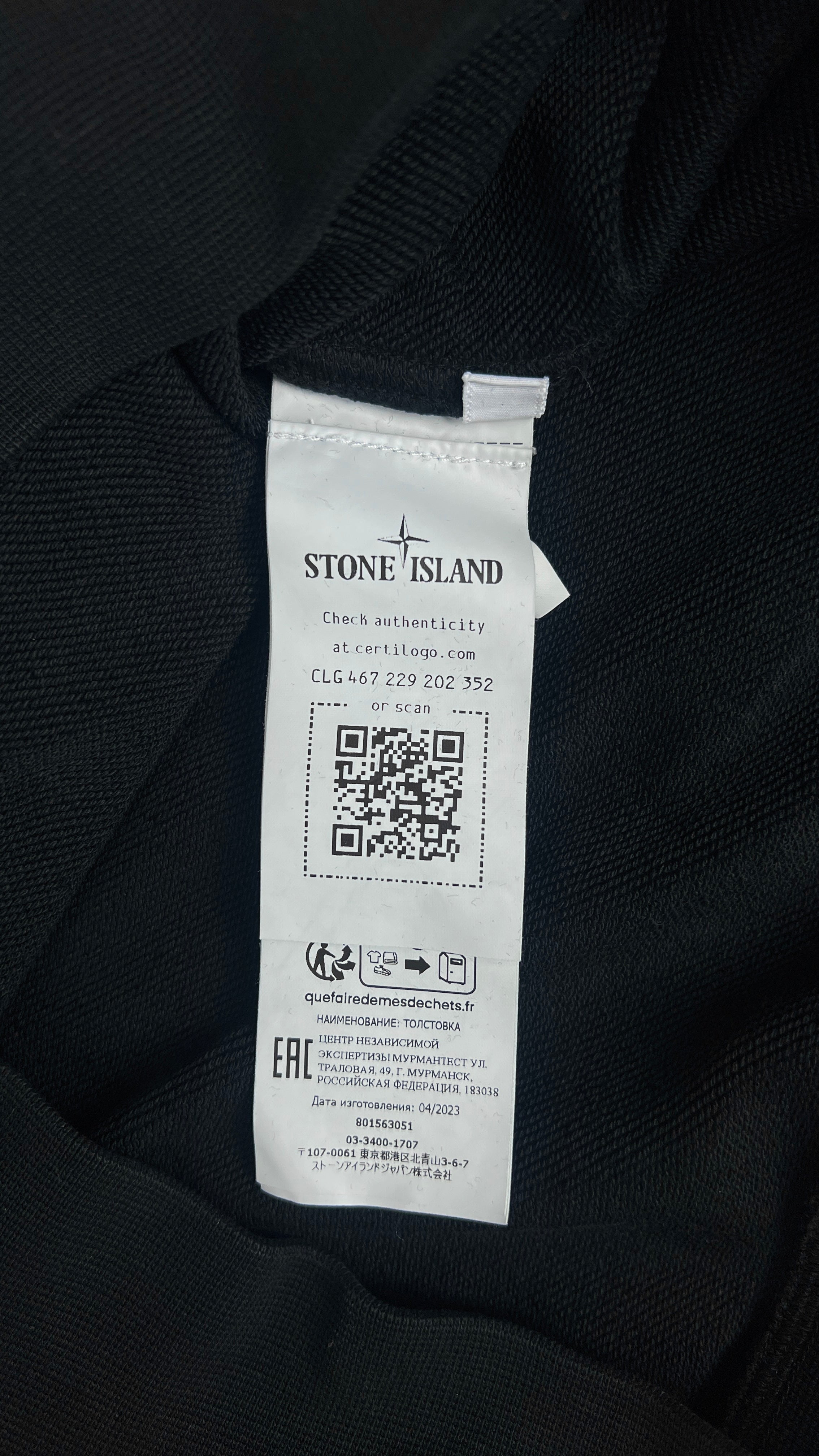 Sweat-shirt crewneck Stone Island noir taille M - vue 5