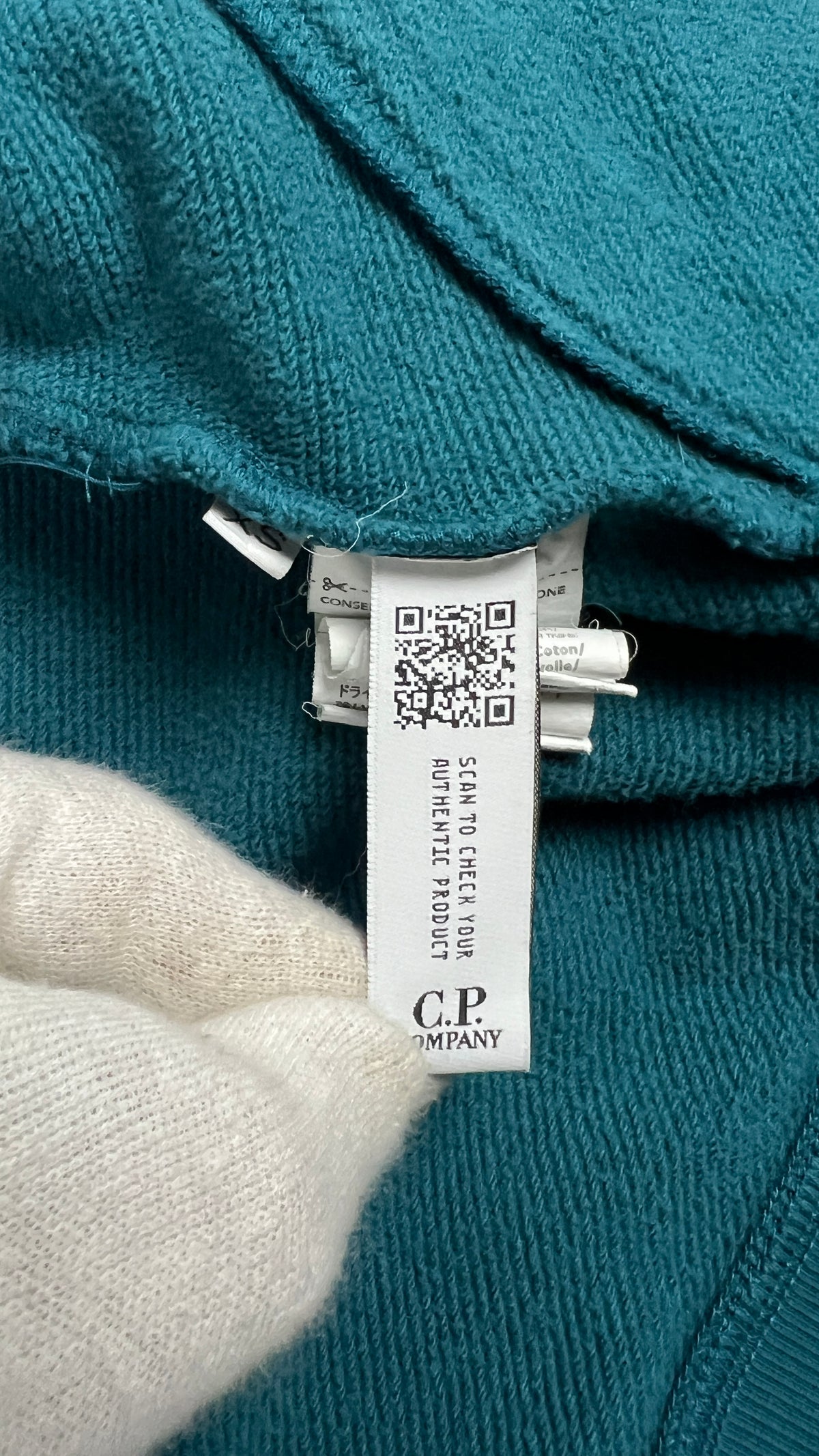 Sweat-shirt Hoodie Zippé C.P Company Goggle Diagonal Raised Fleece bleu pétrole, taille XS – photo complémentaire 2 – NB08 Shop