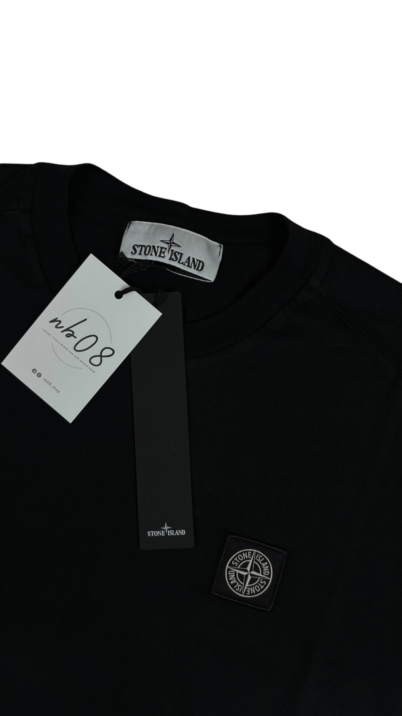 T-shirt Stone Island Compass noir collection 2026 neuf avec étiquettes - vue dos | Authentique NB08