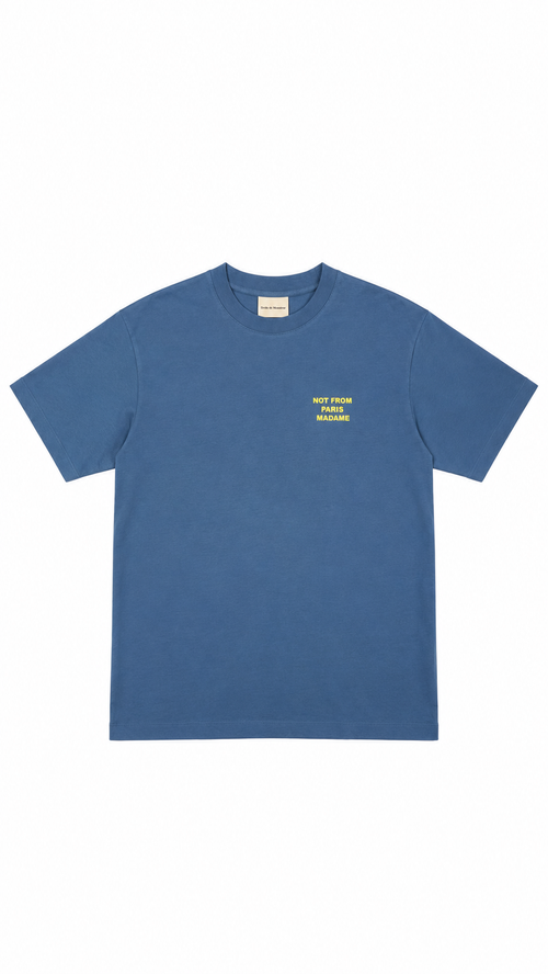 Tee-shirt Drôle De Monsieur Slogan - Bleu - Neuf