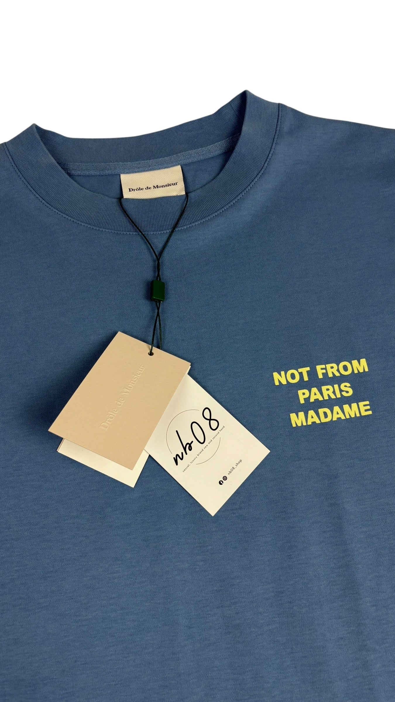 Tee-shirt Drôle De Monsieur Slogan bleu neuf - vue 3/4