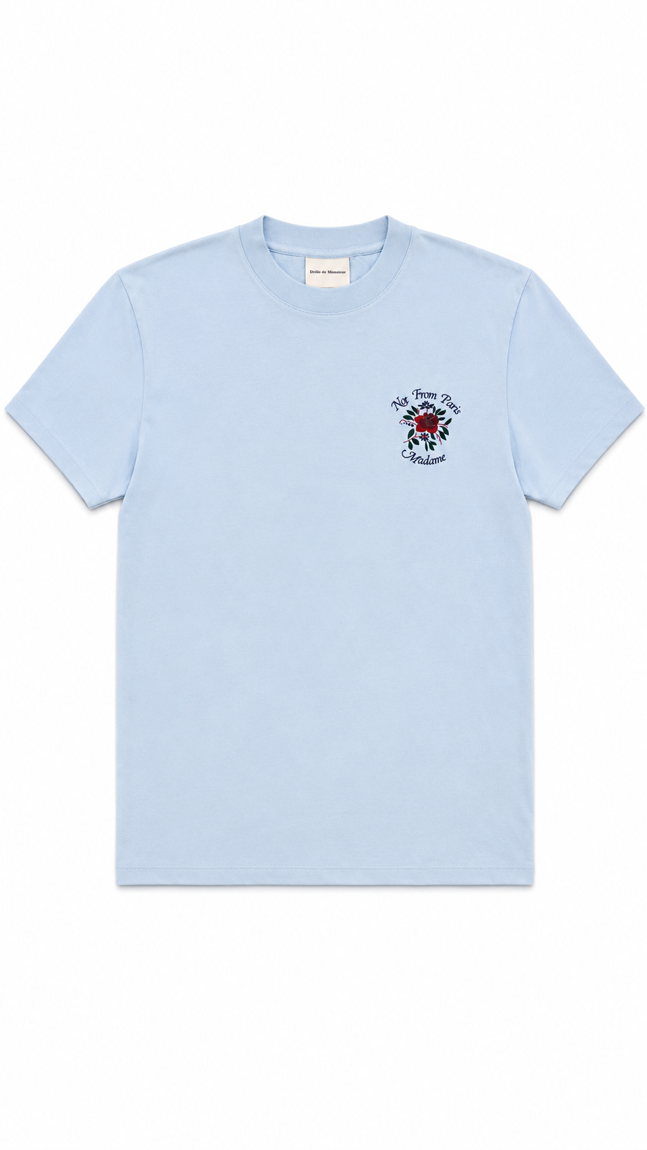 Tee-shirt Drôle De Monsieur Slogan Rose bleu taille M - vue 1/4
