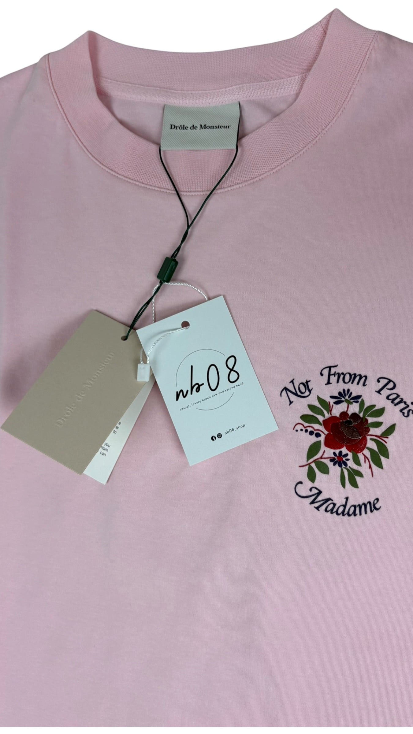 Tee-shirt Drôle De Monsieur Slogan Rose rose - vue 3/4