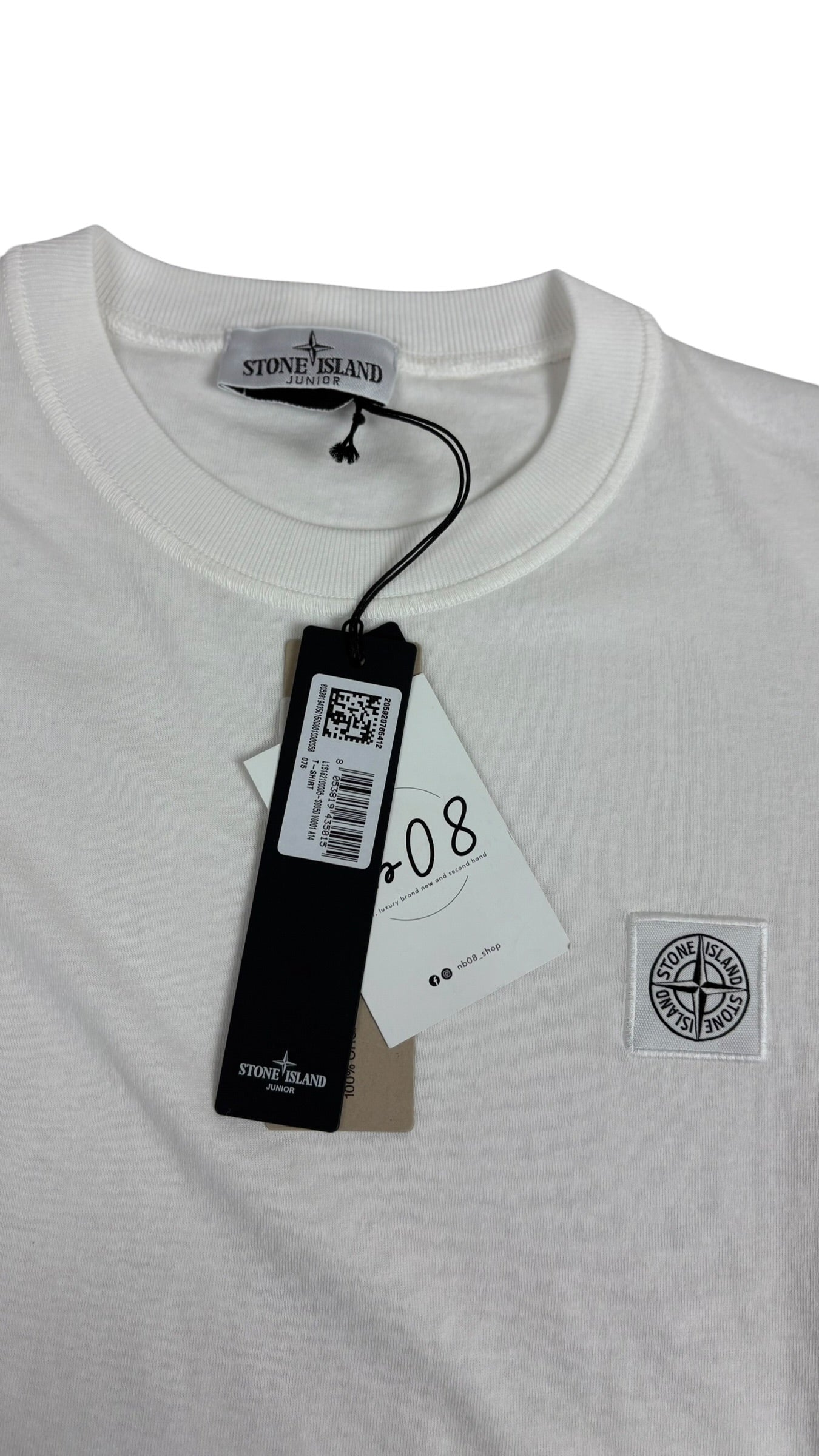 Tee-shirt Stone Island Junior blanc taille 12 ans Collection 2026 - vue 2/3