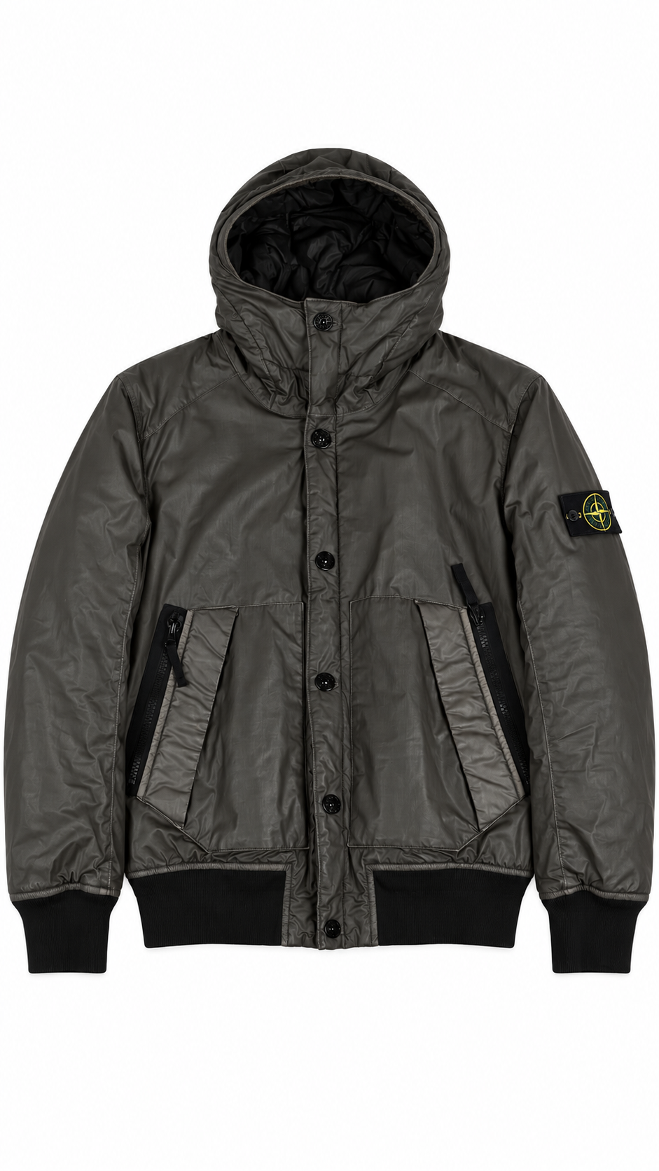 Veste à Capuche Stone Island Vintage Mussola Gommata Marron Taille M – vue de face – NB08 Shop