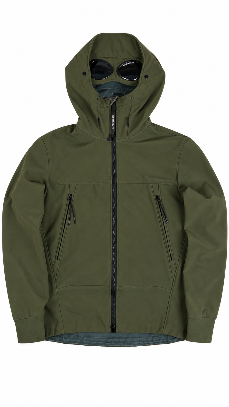 Veste C.P Company Shell Goggle Jacket kaki, taille 48 – vue de face – NB08 Shop
