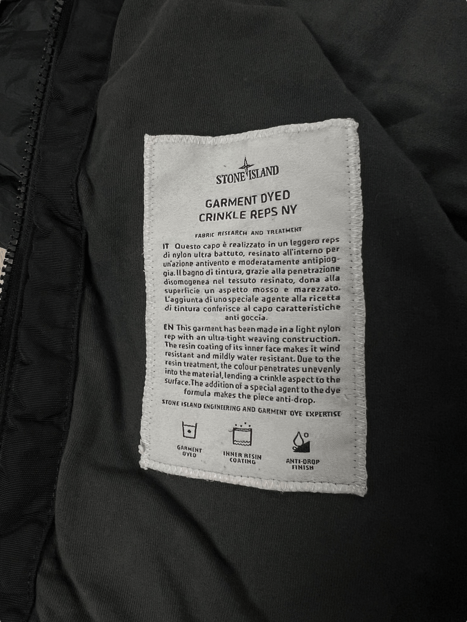 VESTE STONE ISLAND GARMENT DYED - NB08 SHOP