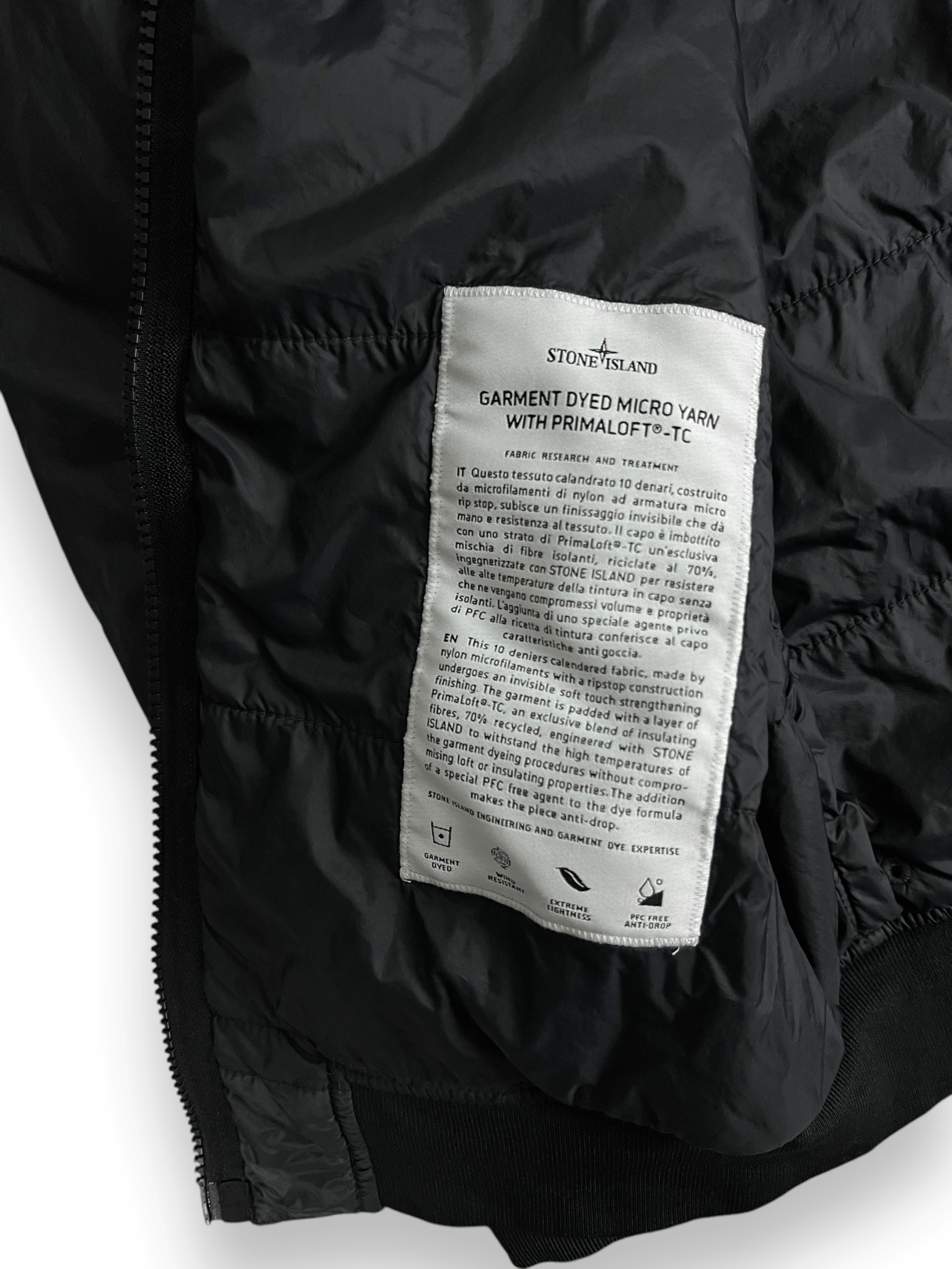 VESTE STONE ISLAND GARMENT DYED MICRO YARN WITH PRIMALOFT - NB08 SHOP
