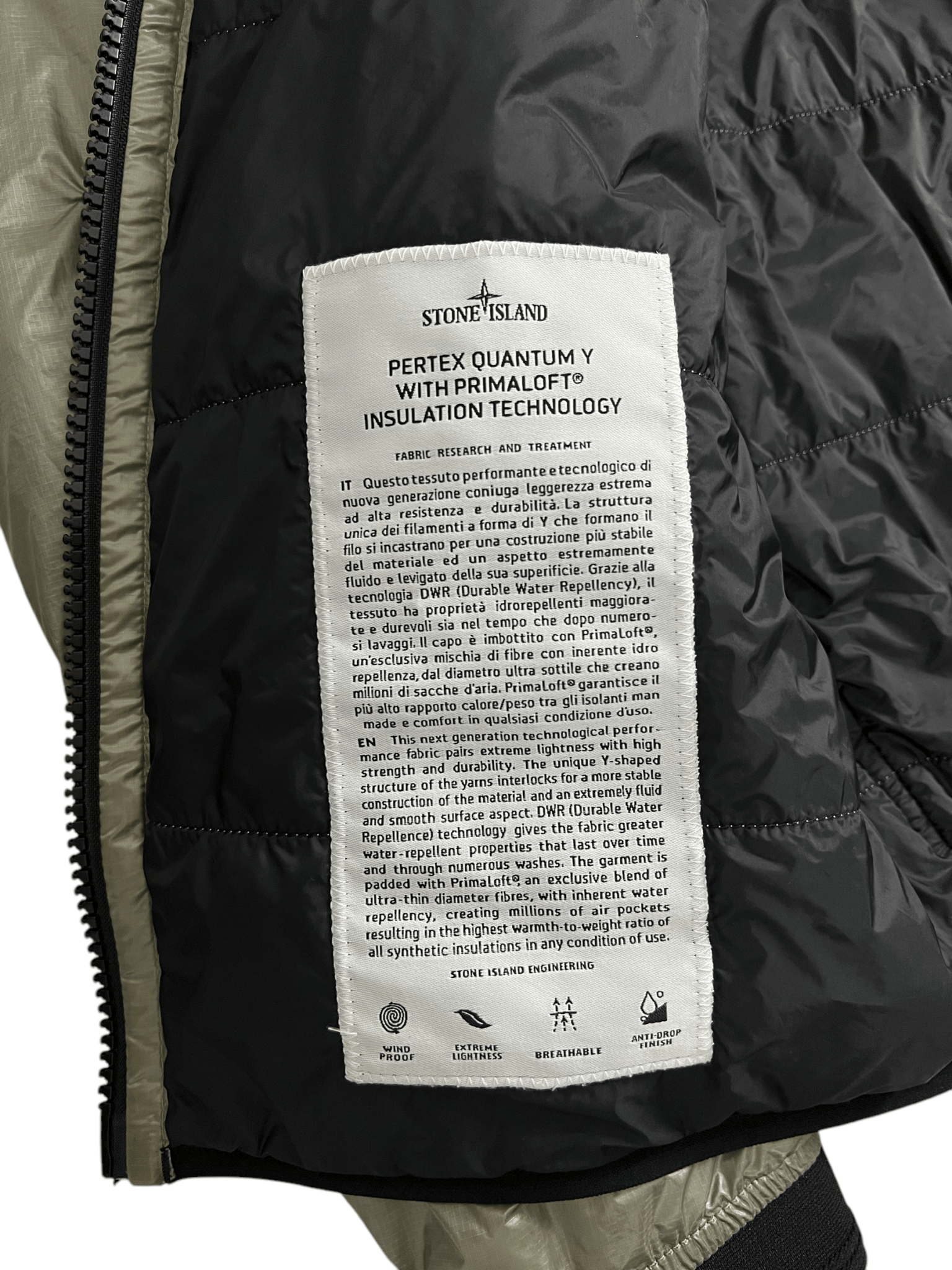 VESTE STONE ISLAND PERTEX QUANTUM Y WITH PRIMALOFT INSULATION TECHNOLOGY - NB08 SHOP