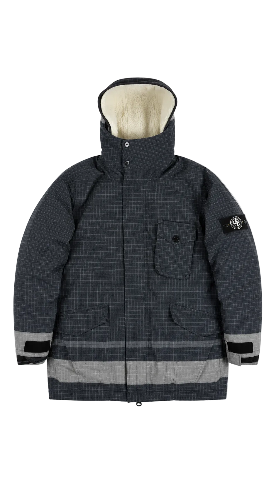 Veste Stone Island Reflective Ripstop Chiné gris taille M - vue 1/6