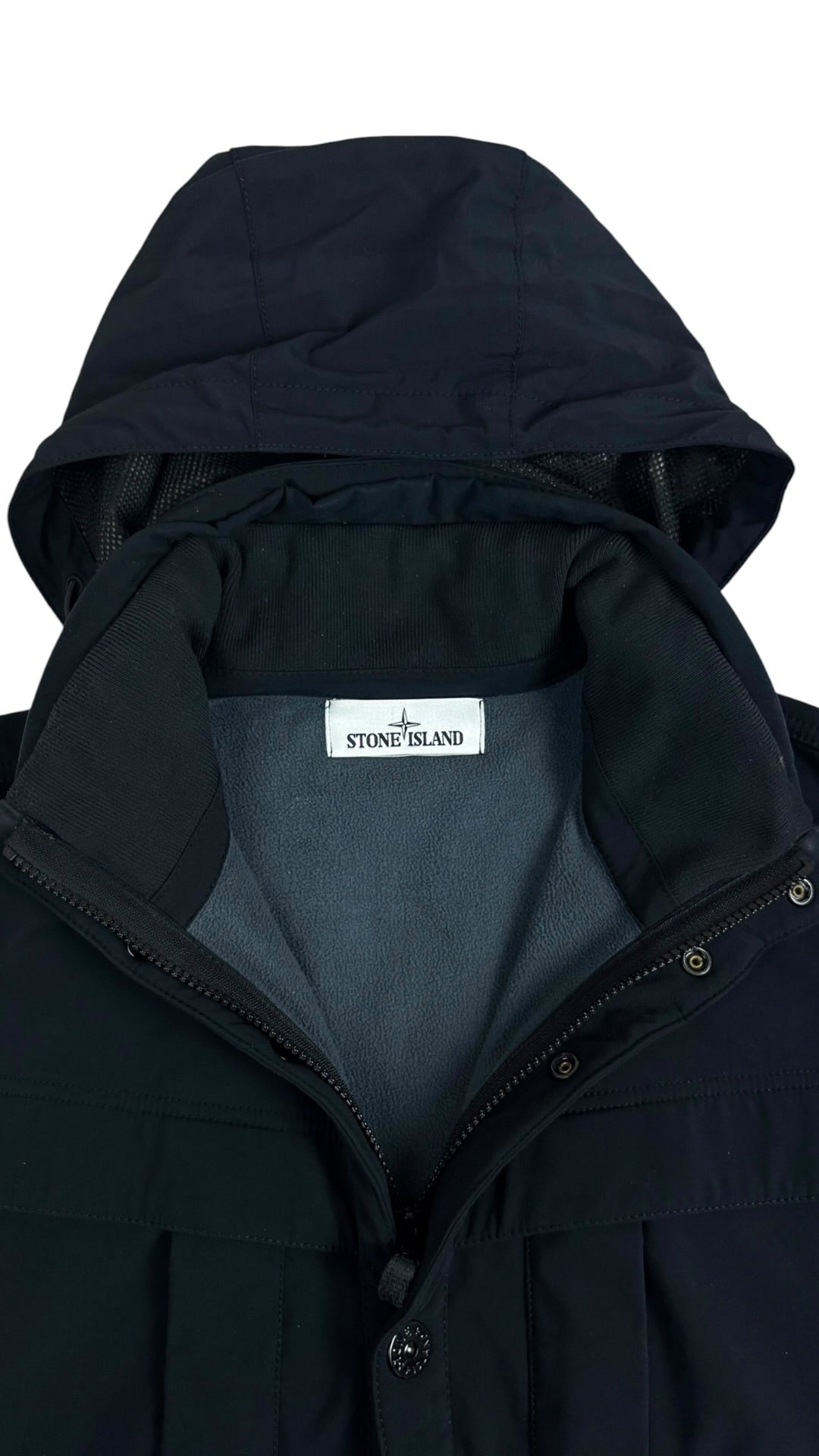 Veste Stone Island Soft Shell-R marine taille S reconditionné - détail | Authentique NB08