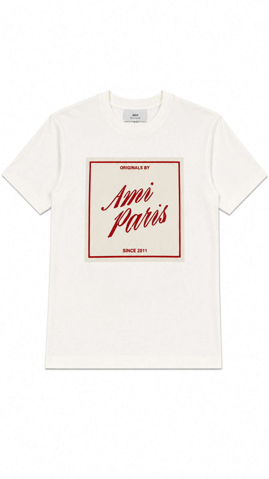 T-shirt Heritage Print Ami Paris - Blanc - Neuf