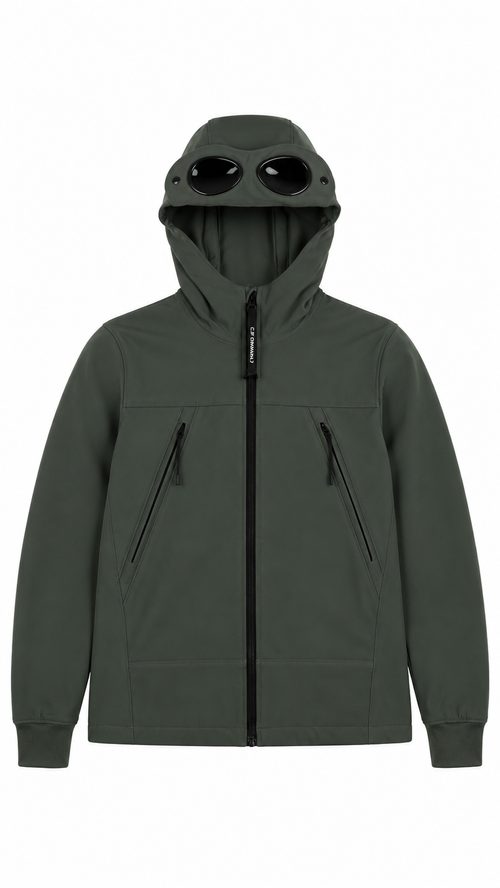 Veste à Capuche C.P Company Junior Shell-R Goggle - Kaki Grisé - Taille 14 ans