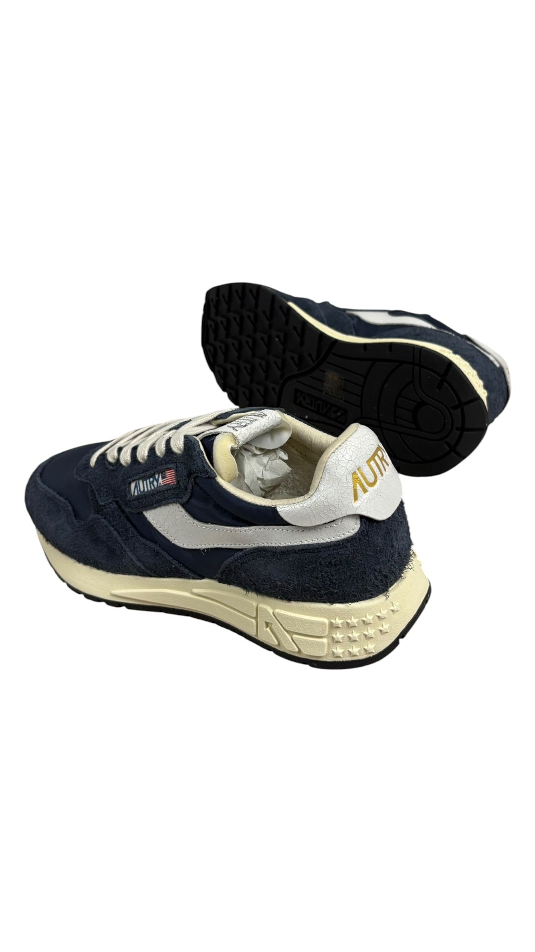 Sneakers Autry Reelwind Low Man nylon blanc bleu space neuf - vue 4/4