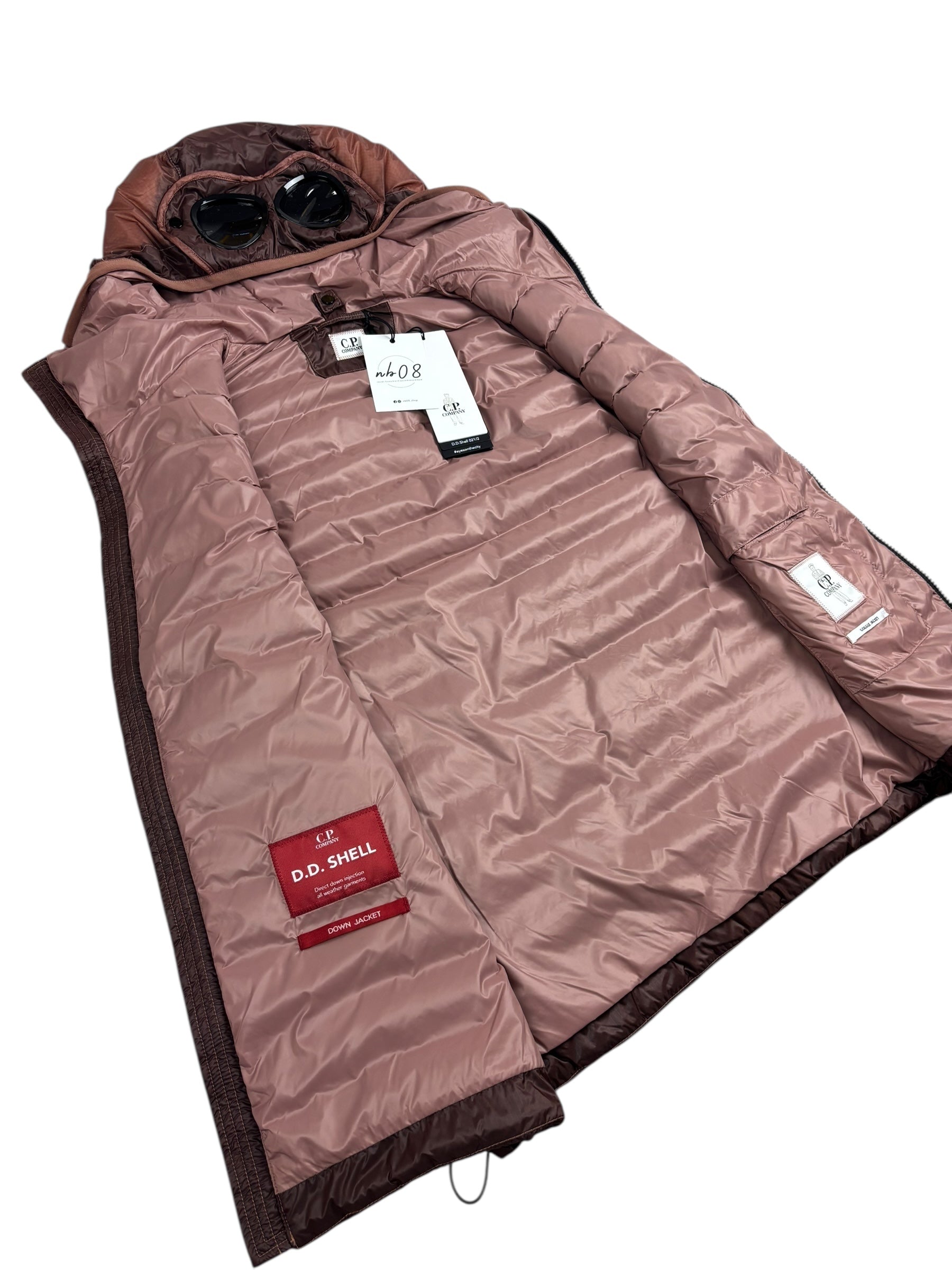 GILET C.P COMPANY D.D. SHELL DOWN GOGGLE JACKET - ROSE - TAILLE 44