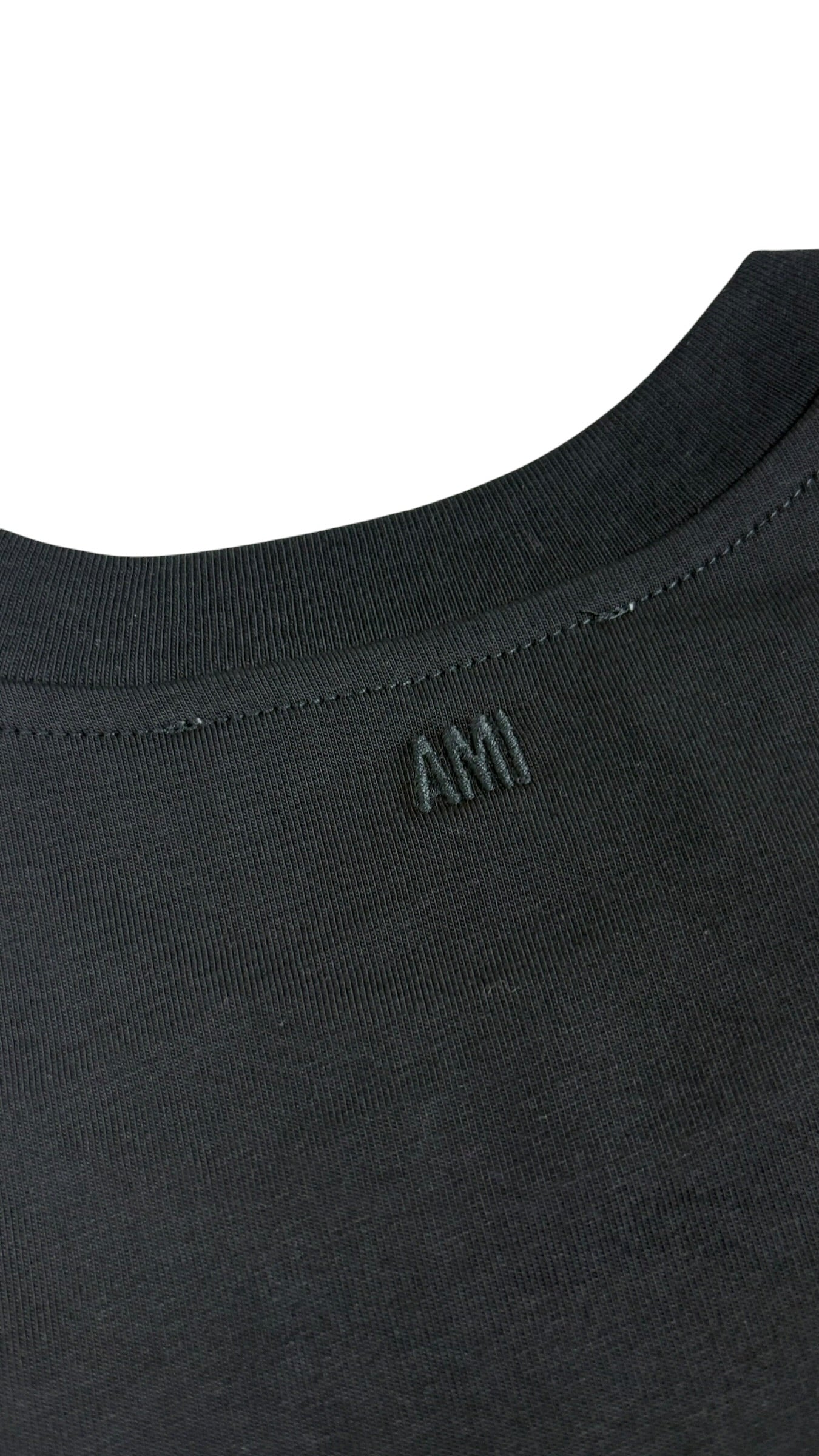 Tee-shirt AMI Paris Logo Blanc noir neuf - vue 3/4