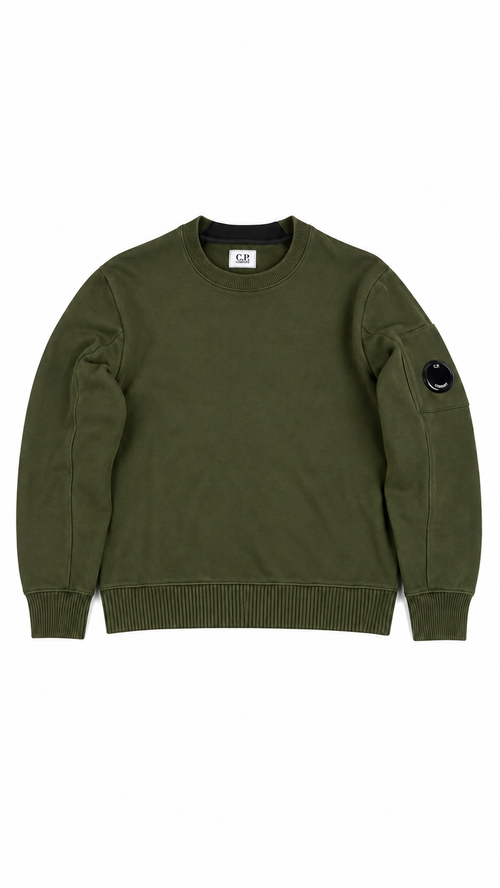 Sweat-shirt Crewneck C.P Company Diagonal Raised Fleece Lens - Kaki - Taille L
