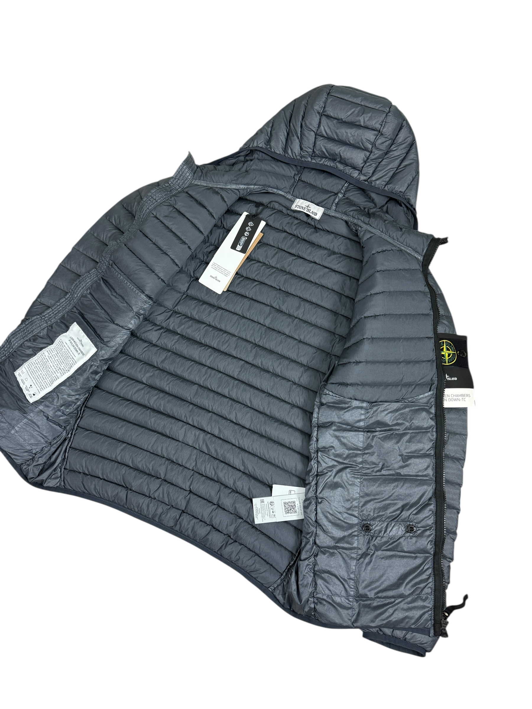 DOUDOUNE STONE ISLAND LOOM WOVEN CHAMBERS R-NYLON DOWN-TC - GRIS - TAILLE S - NEUF