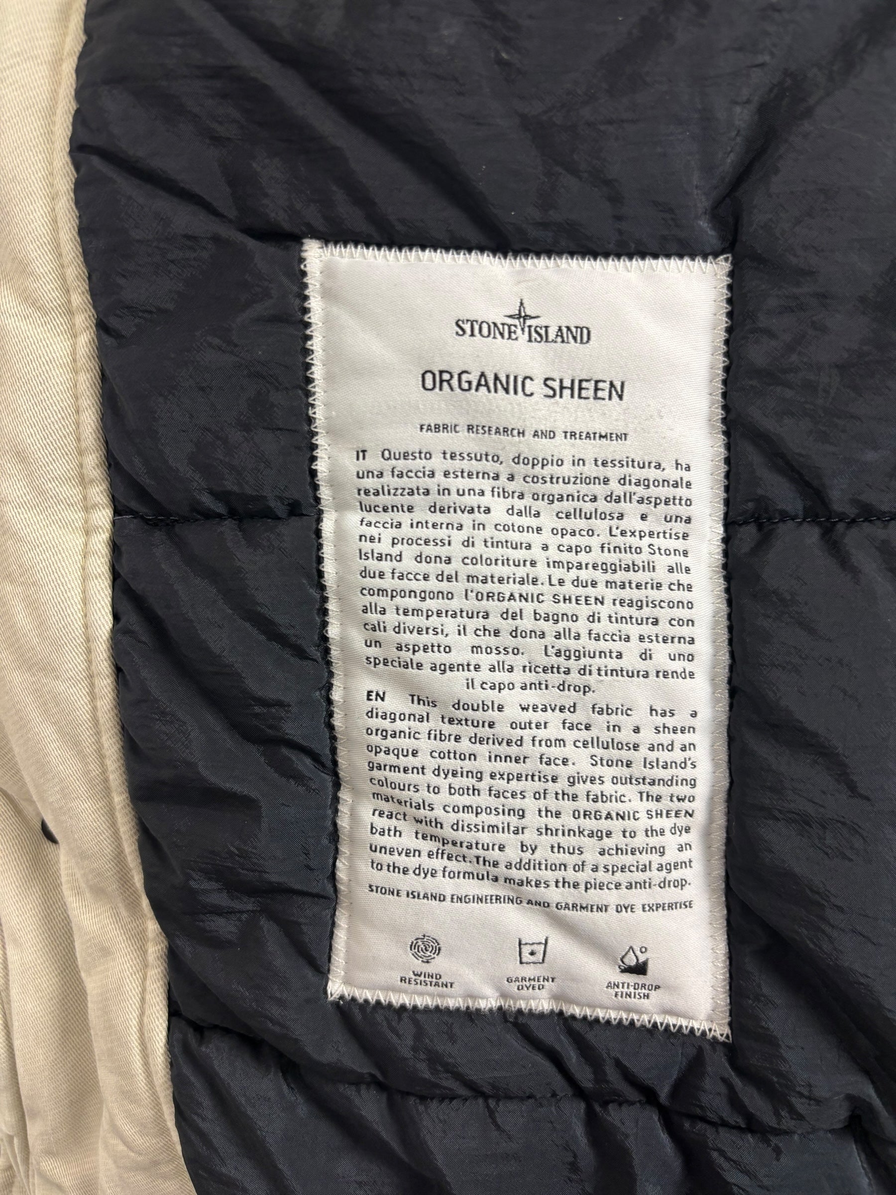 PARKA STONE ISLAND ORGANIC SHEEN - CRÈME - TAILLE L