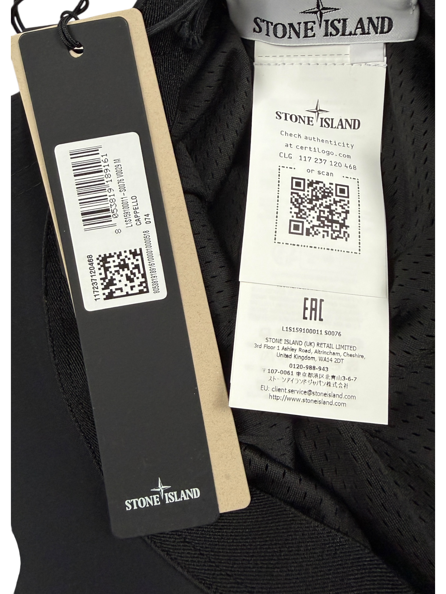 CASQUETTE STONE ISLAND - NOIR - NEUF COLLECTION 2026