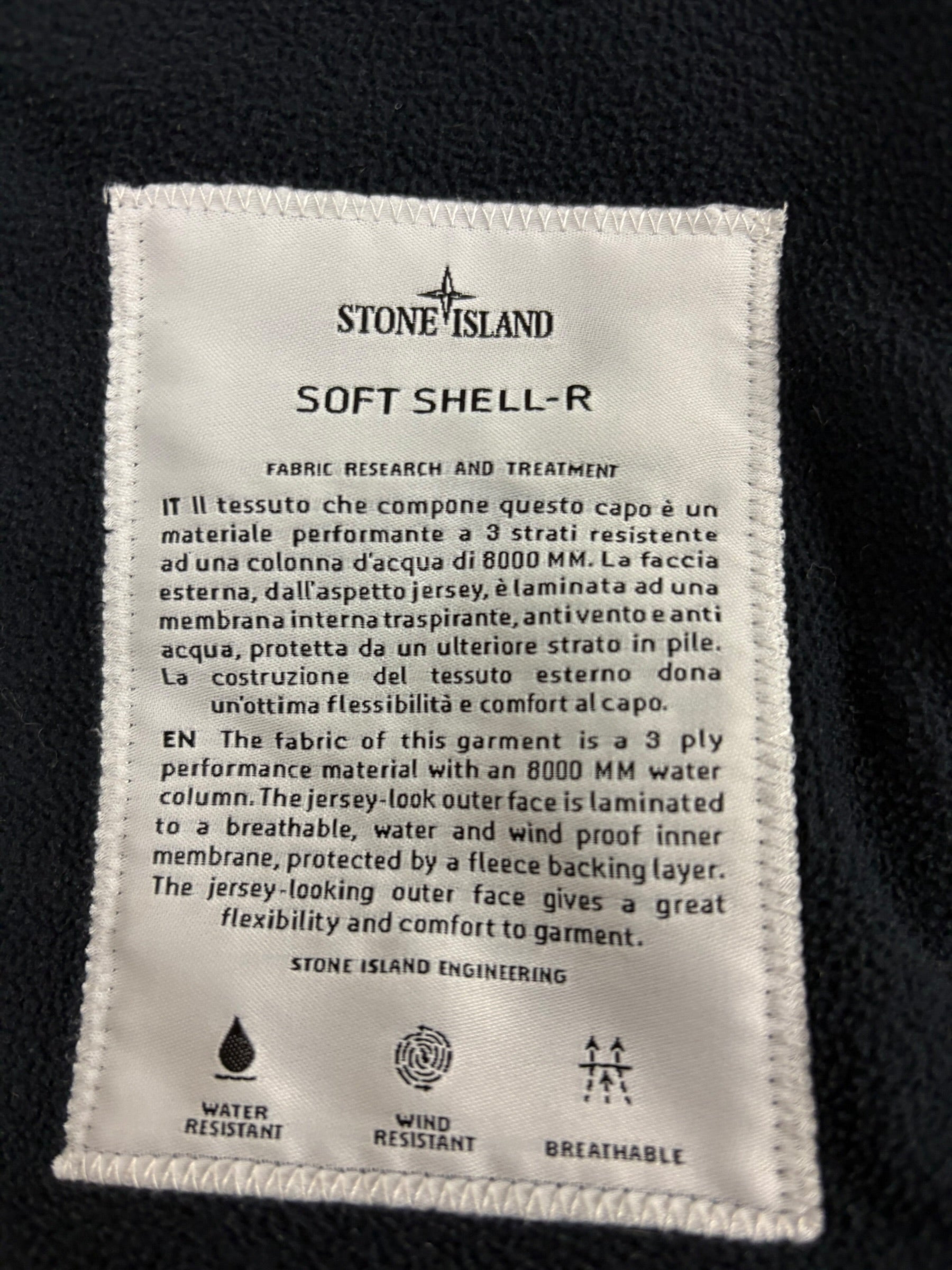 VESTE STONE ISLAND SOFT SHELL-R - MARINE - TAILLE M